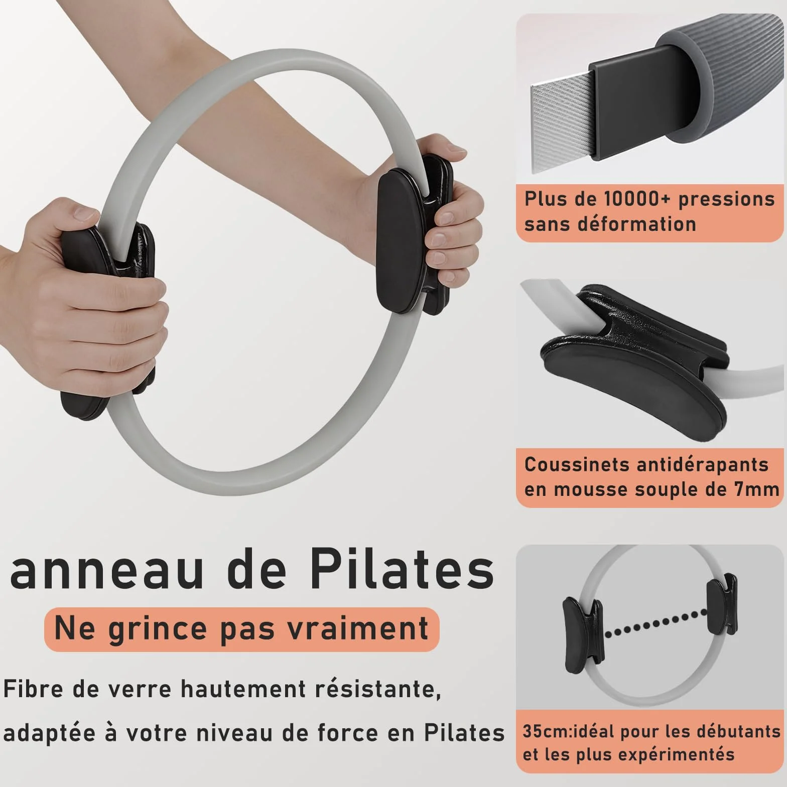 Kit d'anneau de Pilates avec Poids pour Chevilles et Poignets et Bandes de résistance pour Débutants