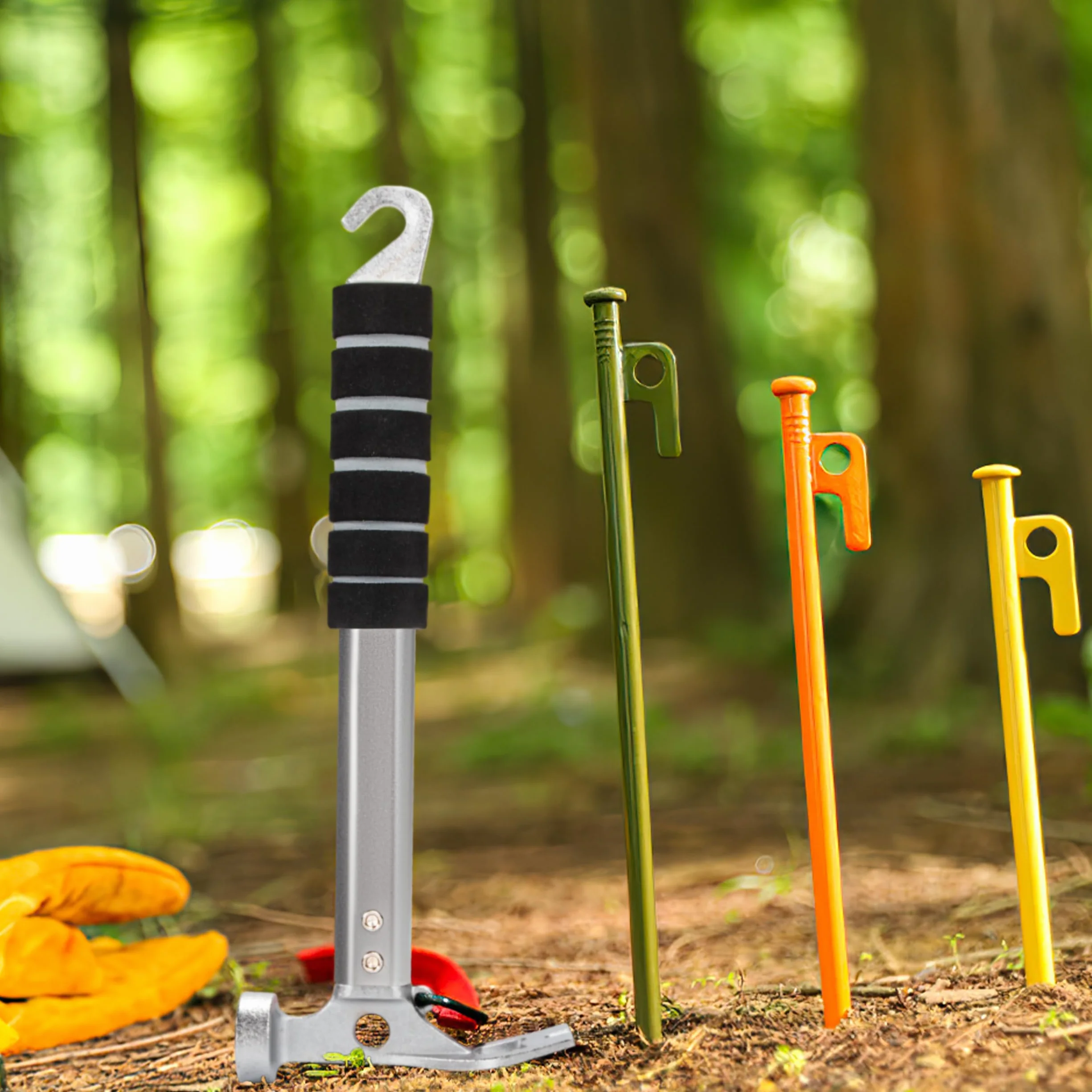 Marteau de Tente en Aluminium Léger pour Camping Randonnée Jardinage Argent