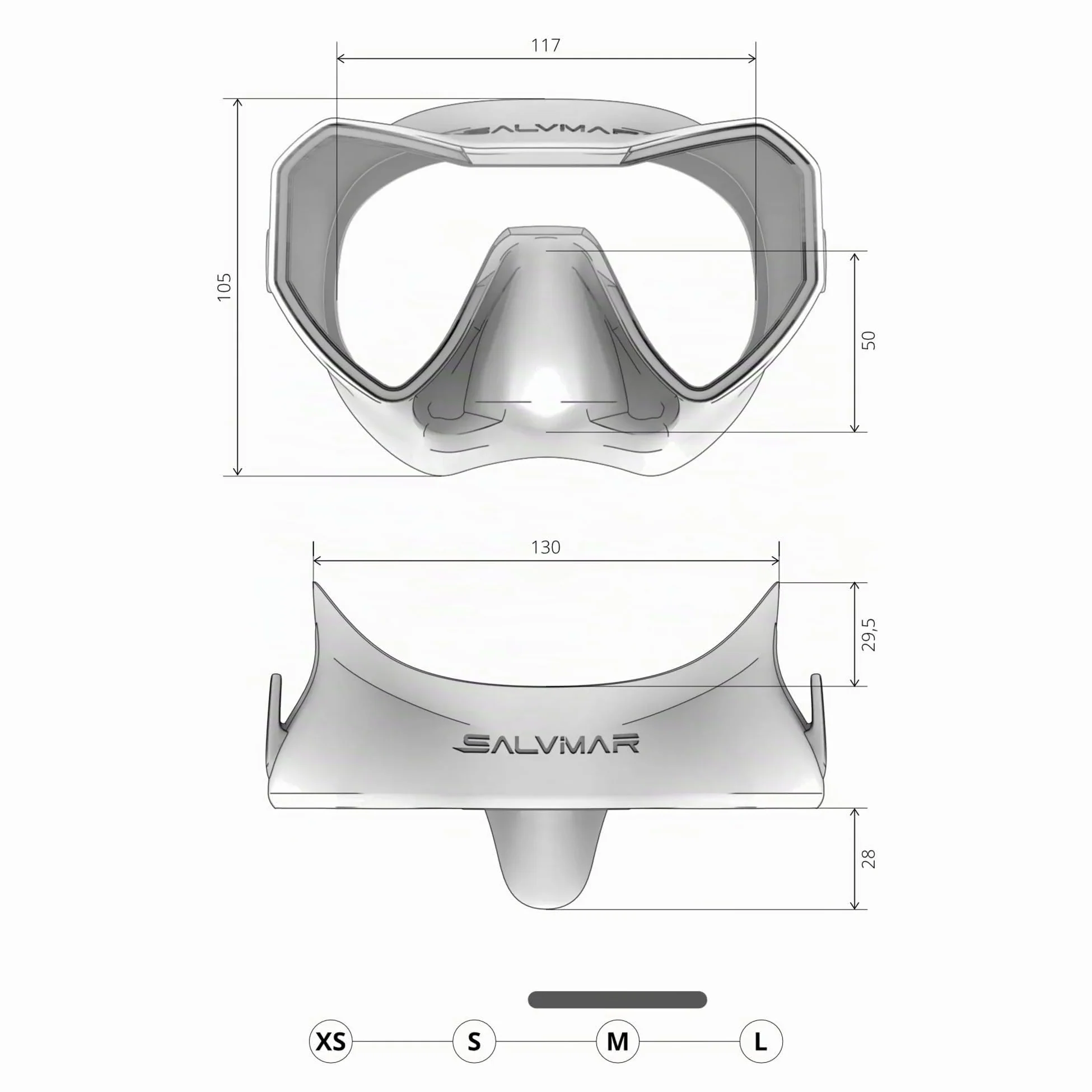 Salvimar Neo Anti Fog Masque adulte anti-buée pour pêche sous-marine, plongée en apnée