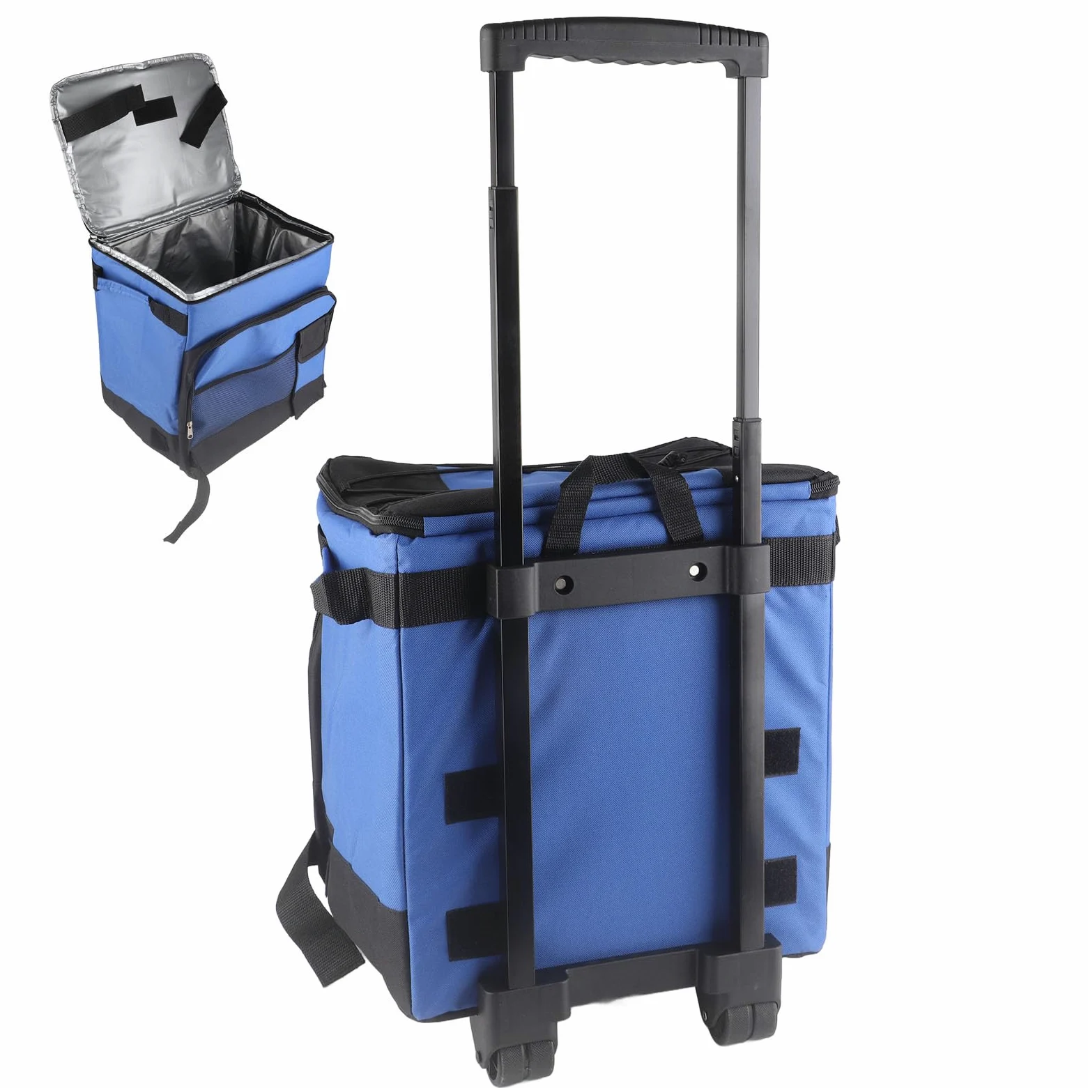 Glacière à roulettes sur Chariot, 35L Sac Isotherme Portable Isolé, Pliable Imperméable Anti-Fuite Glacière Souple pour Pique-Nique, Camping, La Plage Et Le Voyage à L'extérieur