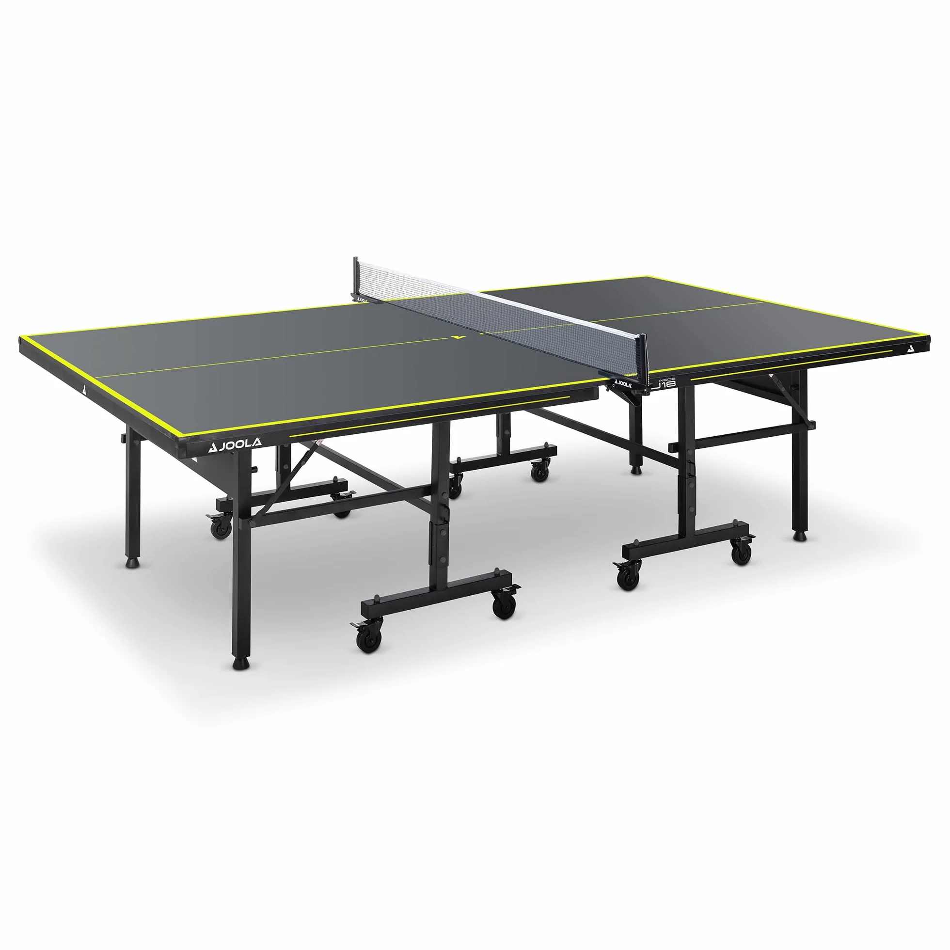 JOOLA Table de ping-Pong Inside J18 - Table de ping-Pong intérieure Pliable - Montage Rapide avec Filet - Gris - 274 x 152,5 x 76 cm