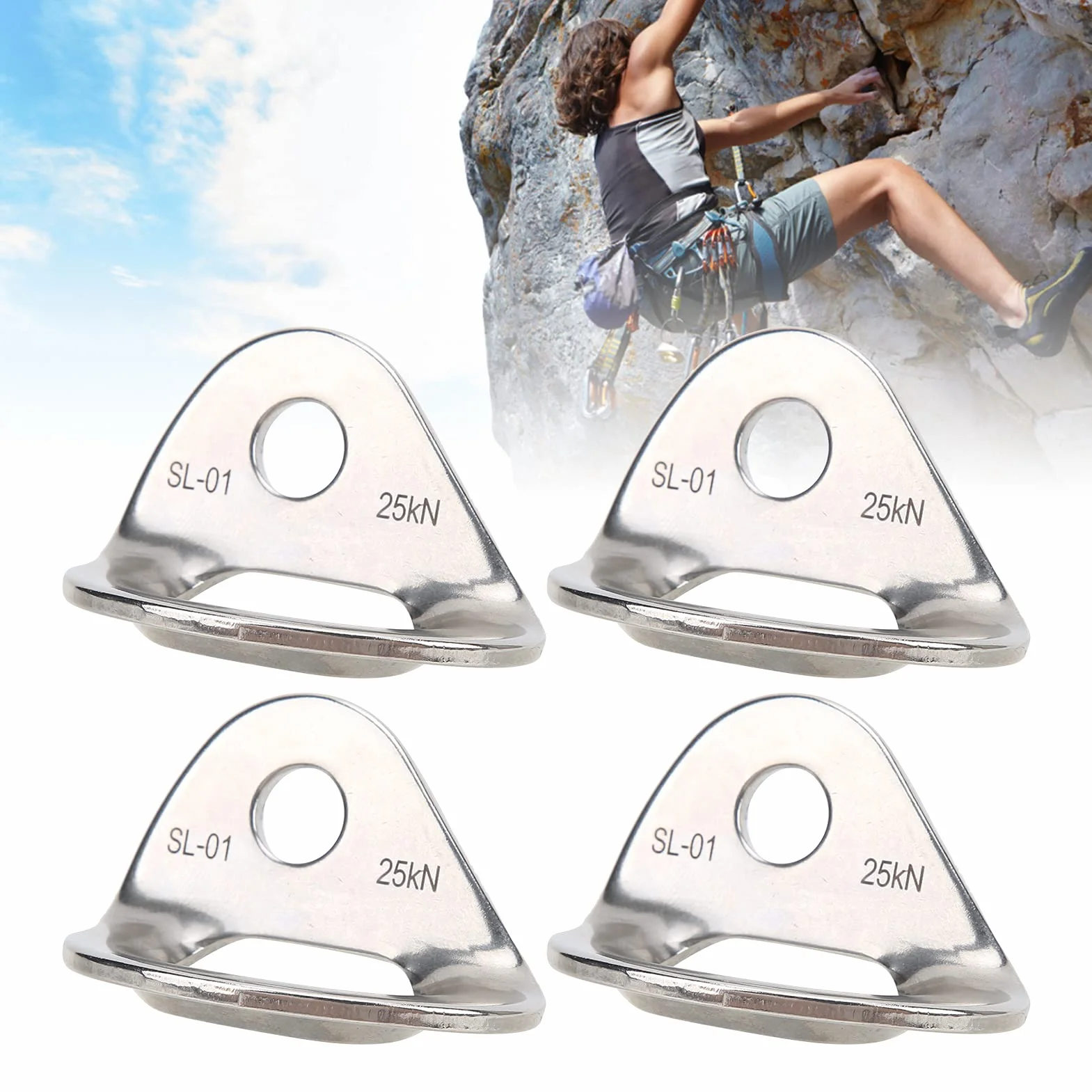 Lot de 4 Crochets d'Escalade Ancrage pour Escalade sur Roche