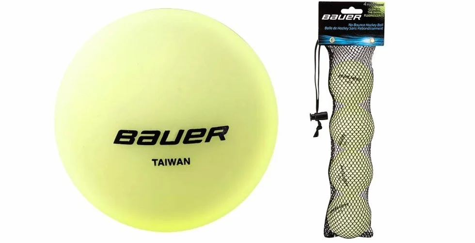 Bauer lot de 4 balles de hockey de rue sans rebond temps froid chaud