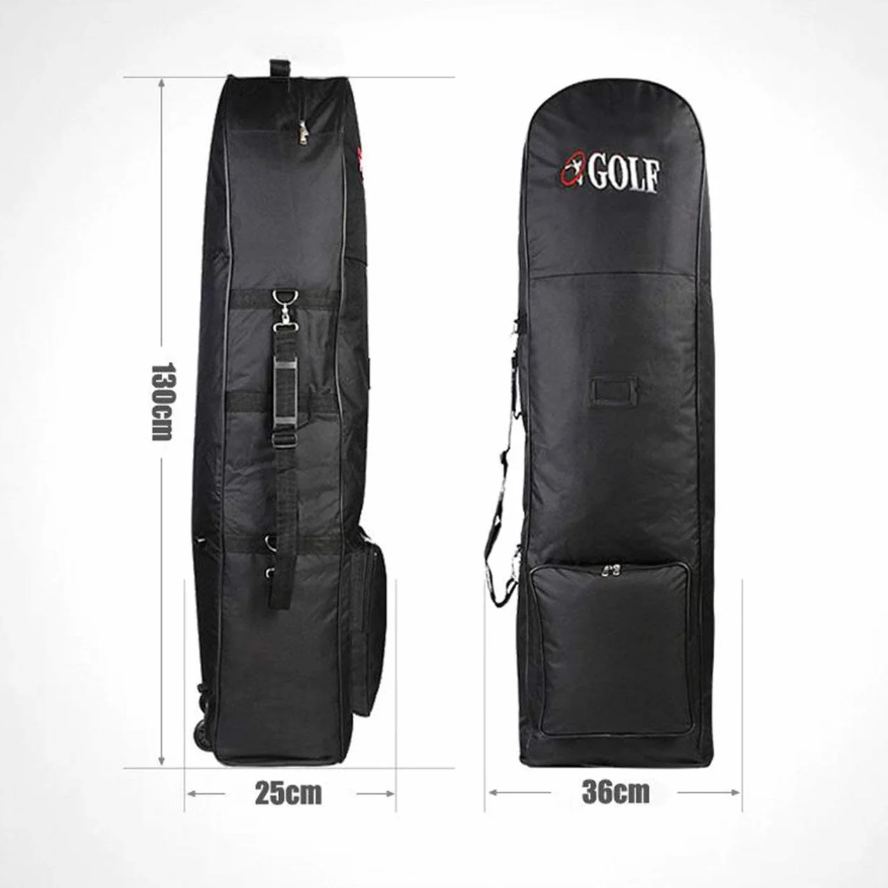 Housse de Protection de Voyage pour Sac de Golf Rembourré avec Roues en Nylon