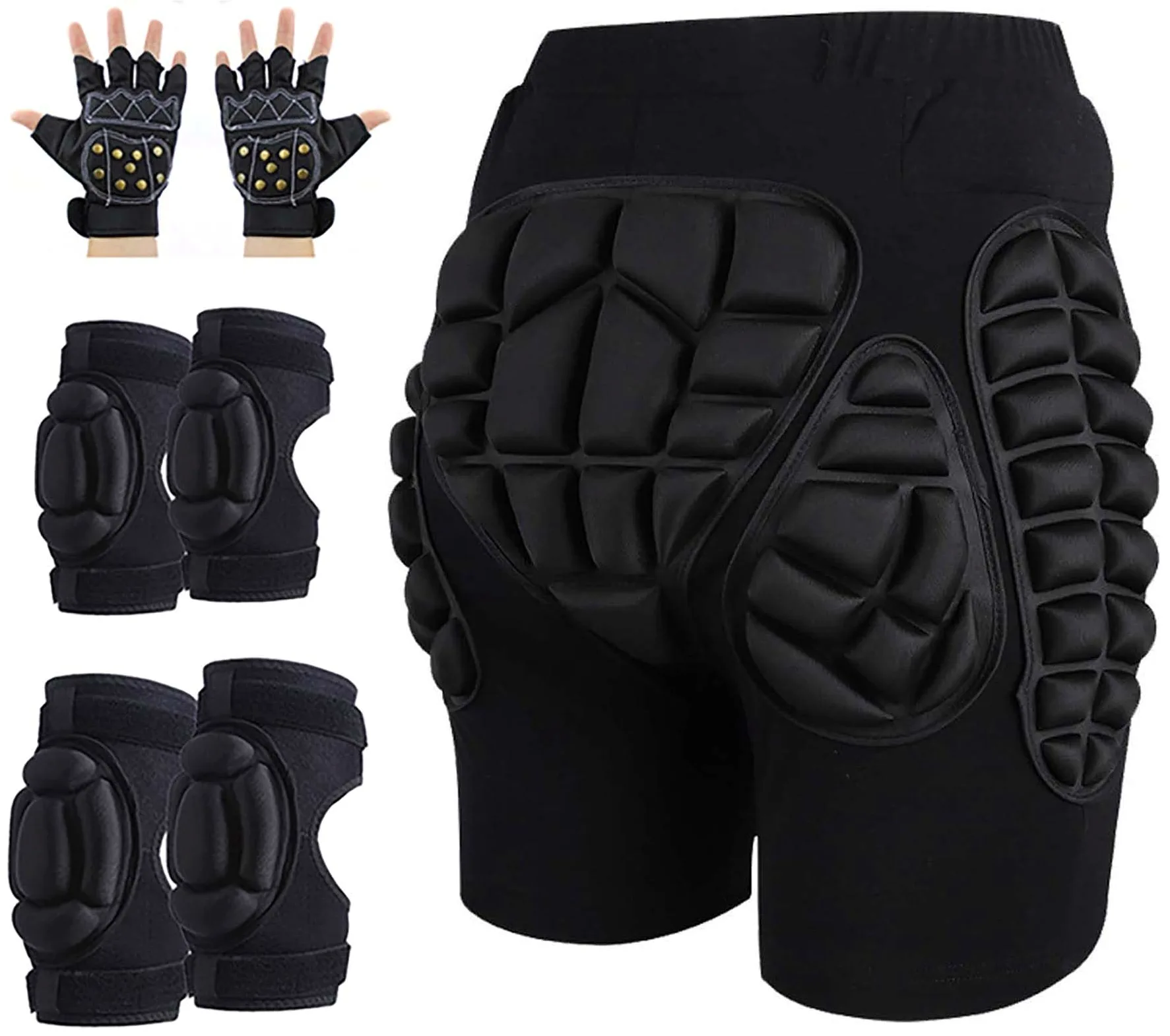 Short Rembourré De Protection - Short Rembourré Pour Snowboard, Ski, Patinage, | Protection 3D Pour La Hanche, Les Fesses Et Le Coccyx