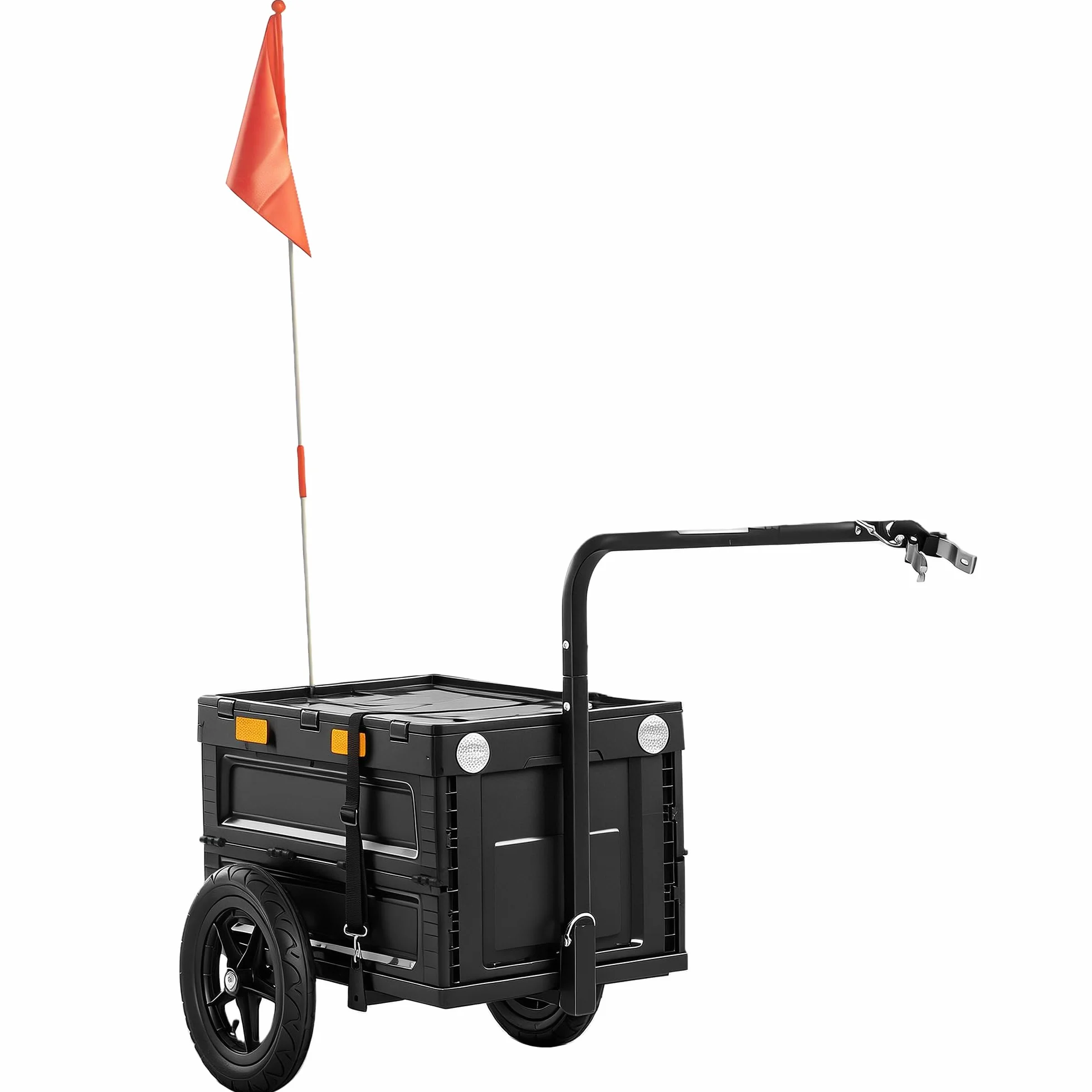 SPORTNOW Remorque Vélo Cargo Pliable 65L 30kg Roues 12" Noir