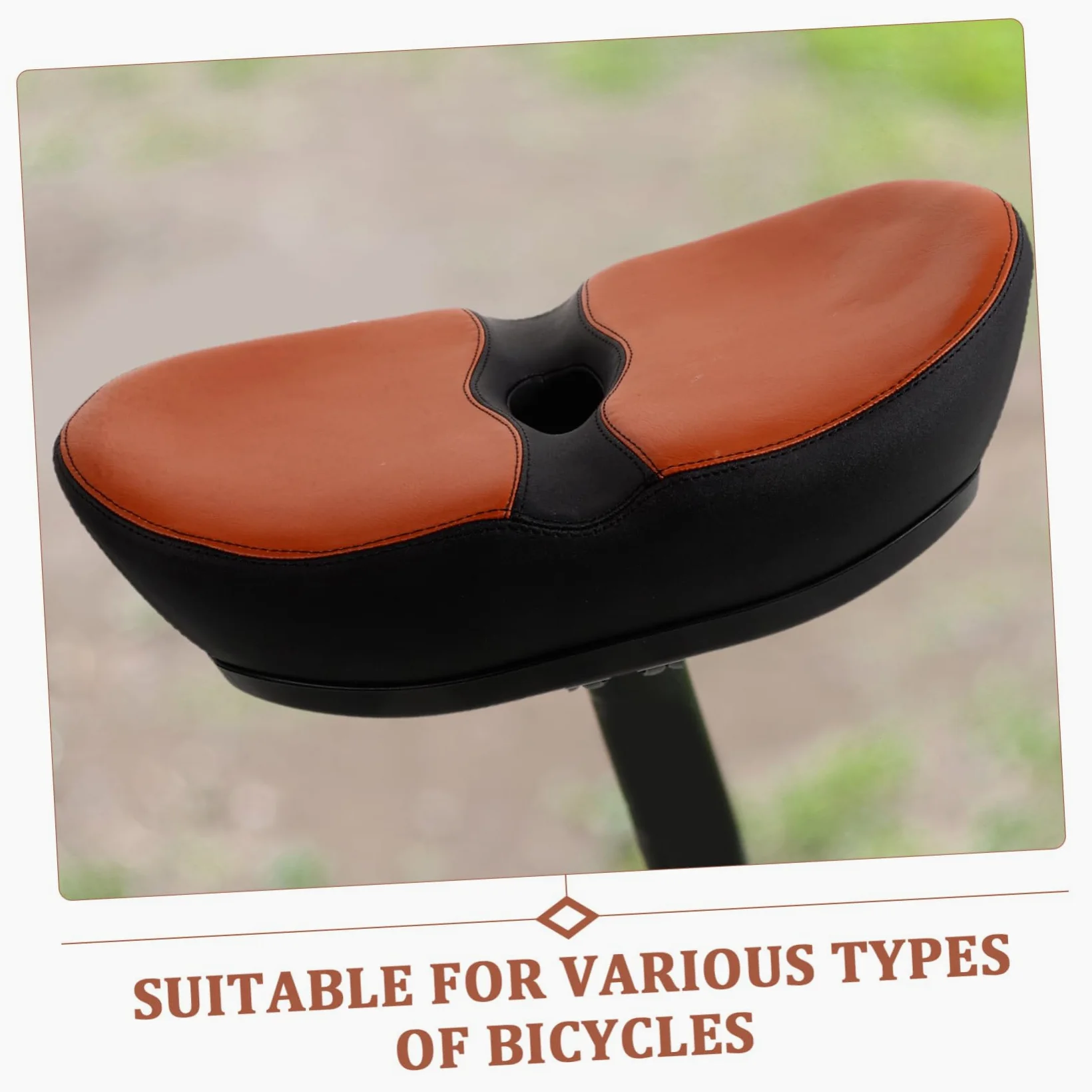 Selle de Vélo sans Nez Rembourrée, Coussin Large Ergonomique | Mousse Polyuréthane Pu, Entretien Facile, de Pression, pour Vélo et Route