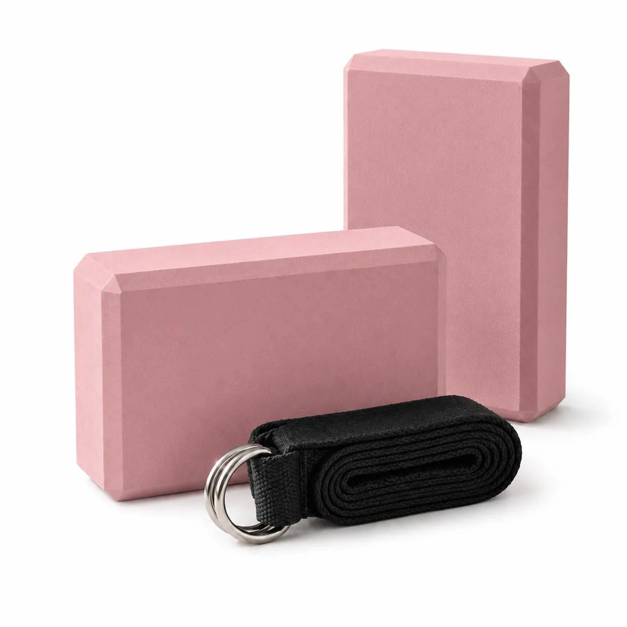Kit Yoga ZENORAE – 2 Blocs EVA Haute Densité + Sangle Coton 2,5m – Briques Antidérapantes