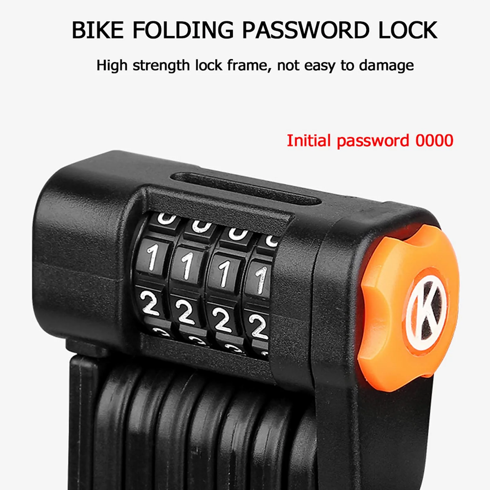 Serrure de Vélo en Acier Allié Serrure Pliante VTT Serrure de Vélo de Route Antivol Mot de Passe Serrure Sécurité Accessoires de Cyclisme