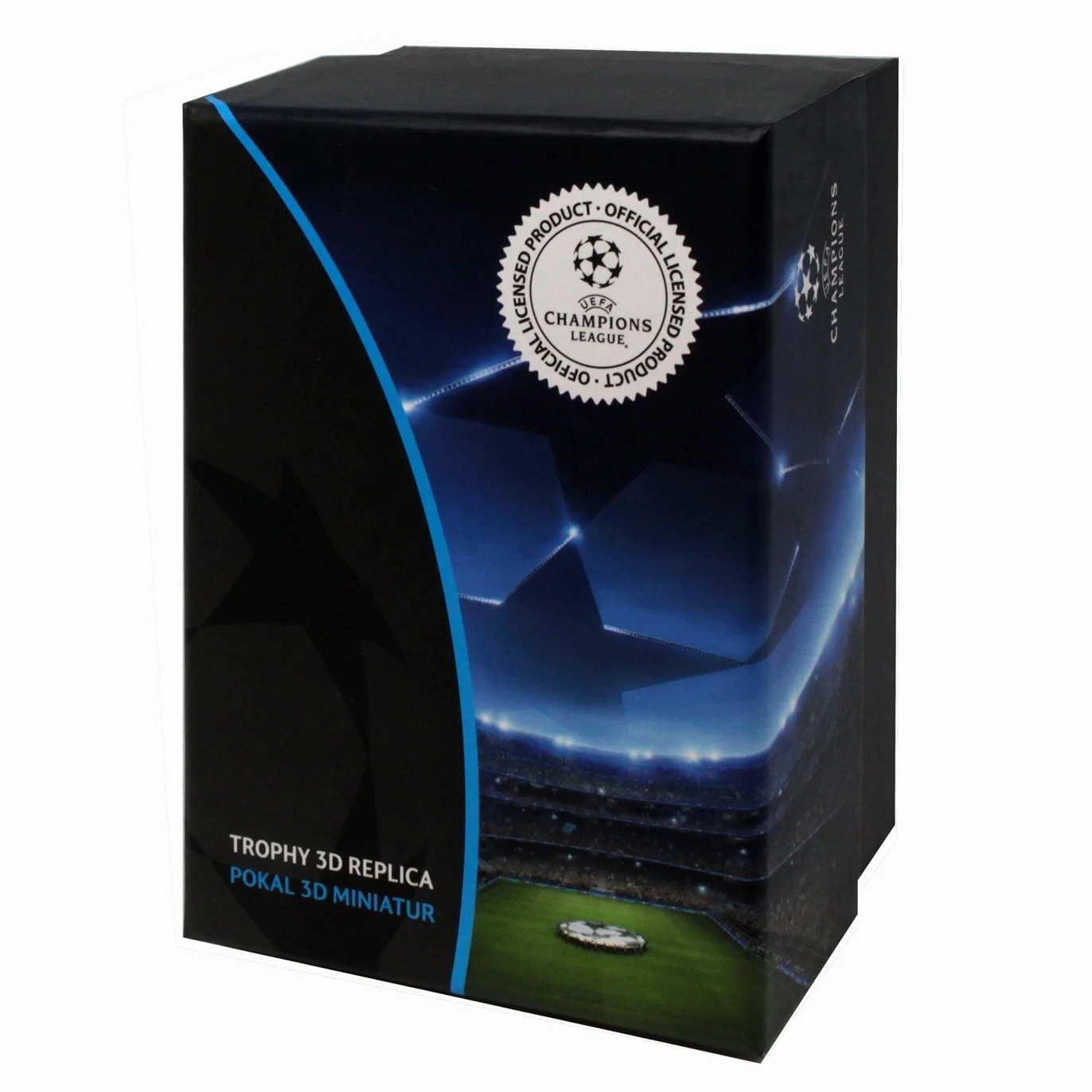 UEFA Homme Pokalreplika Uefa Mm Auf Holzpodest R plique 70 cm de la ligue des champions sur socle, Argenté., 70mm 7cm EU