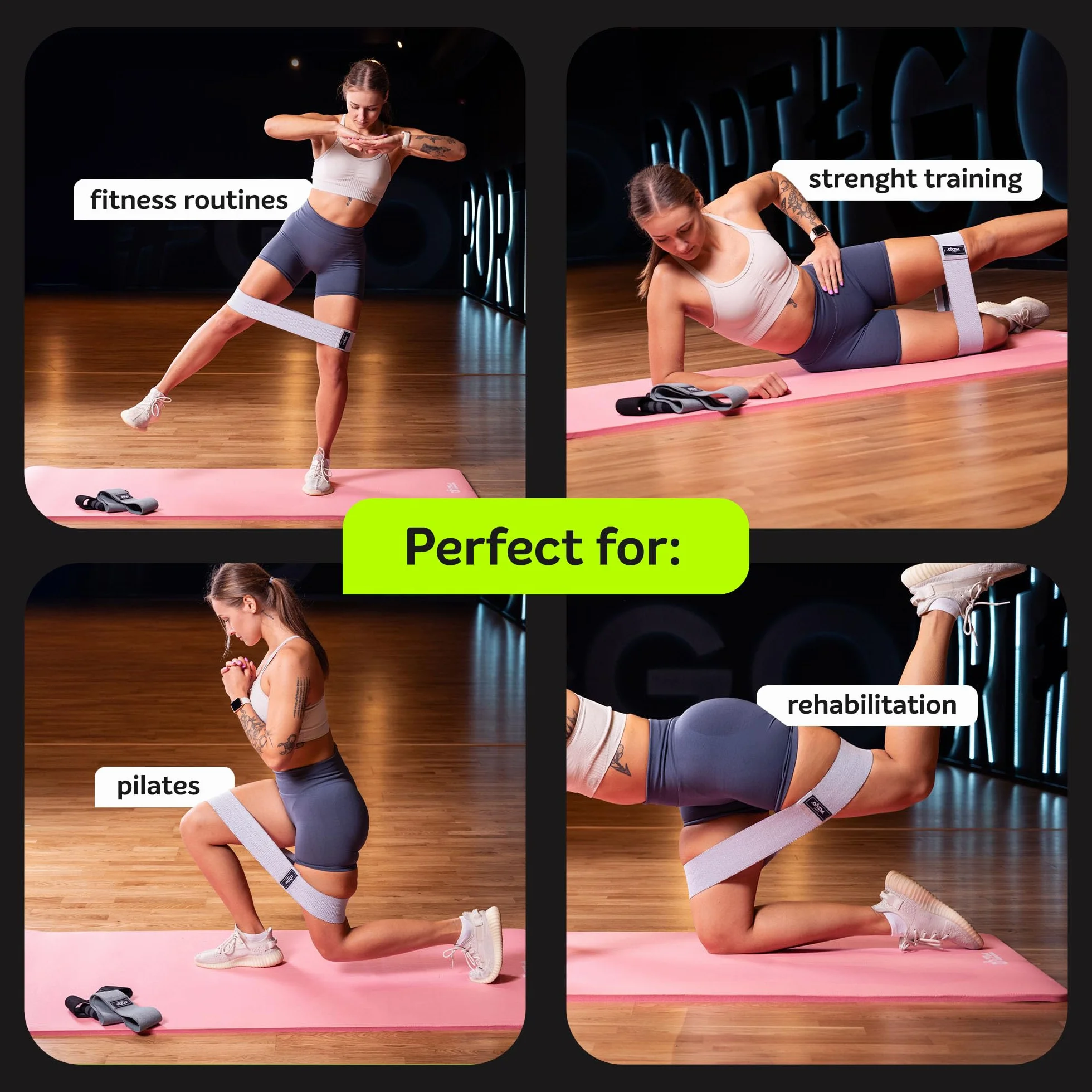 Fizyo Lot de 3 Bandes de Fitness avec Niveaux de Résistance pour Musculation
