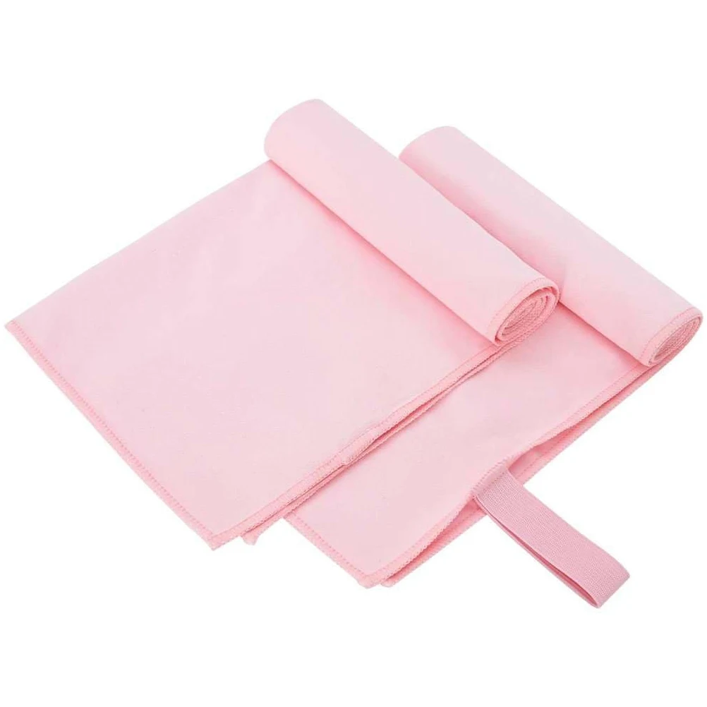 Serviettes de Sport Rose 2 pcs 50 x 30 cm en Polyester et Polyamide absorbantes légères séchage Rapide pour Salle de Sport, Plage, Spa, Sauna, Voyage, Usage intérieur extérieur