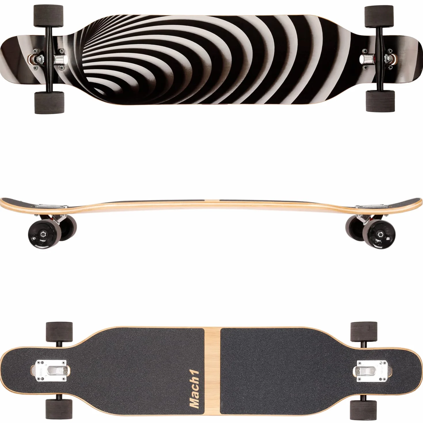 FunTomia Longboard Camber Flex1 Drop Through Cruiser Freeride Planche complète