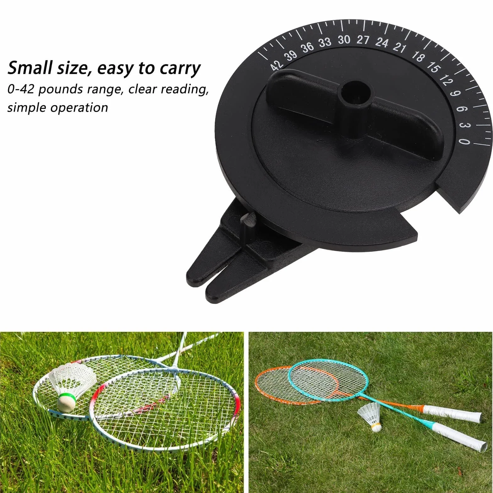 Testeur de Tension de Corde de Badminton en Plastique Dur, Calibrateur de Raquette, Mesure Précise