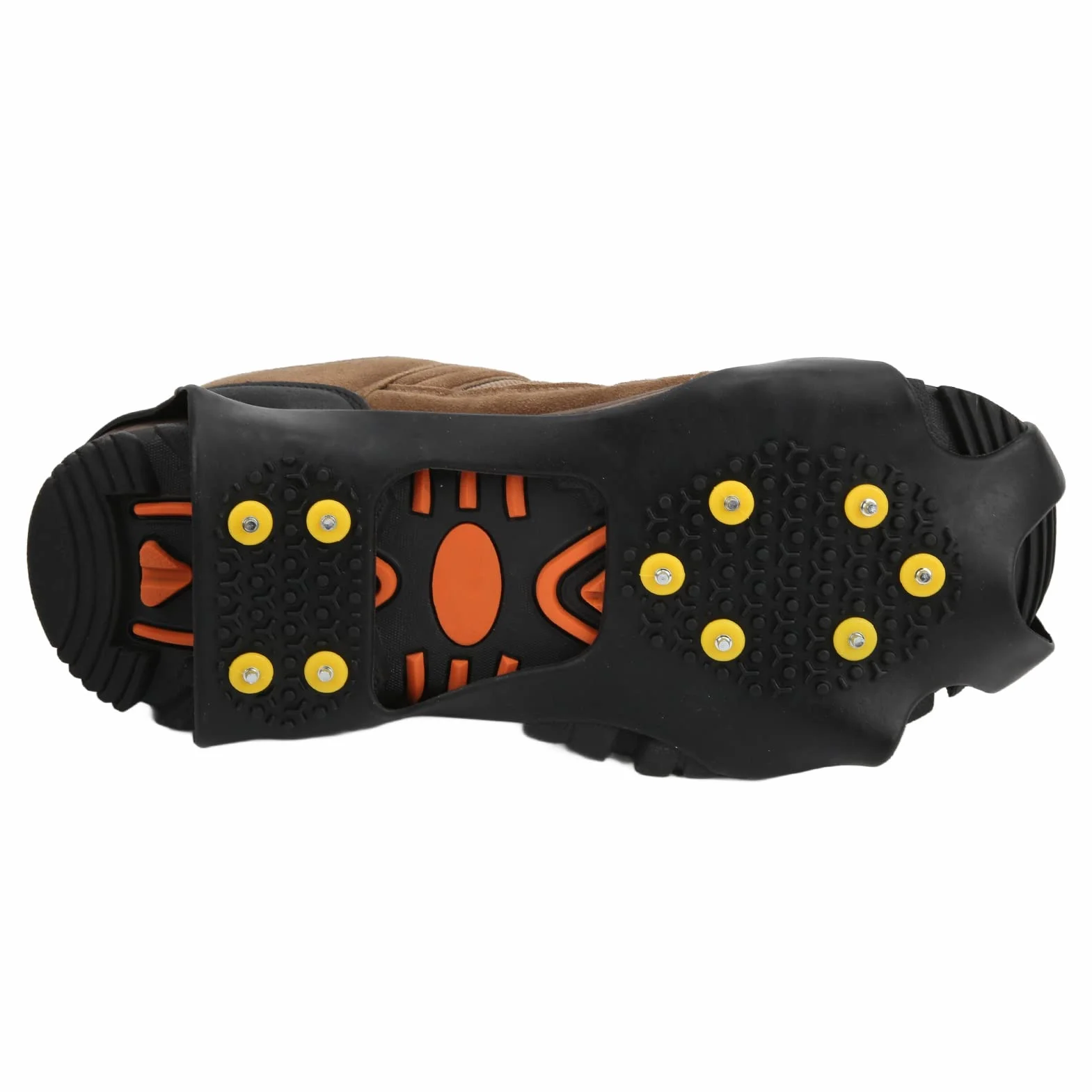 Crampons d'escalade sur Neige 10 Dents Antidérapants Acier Inoxydable Noir