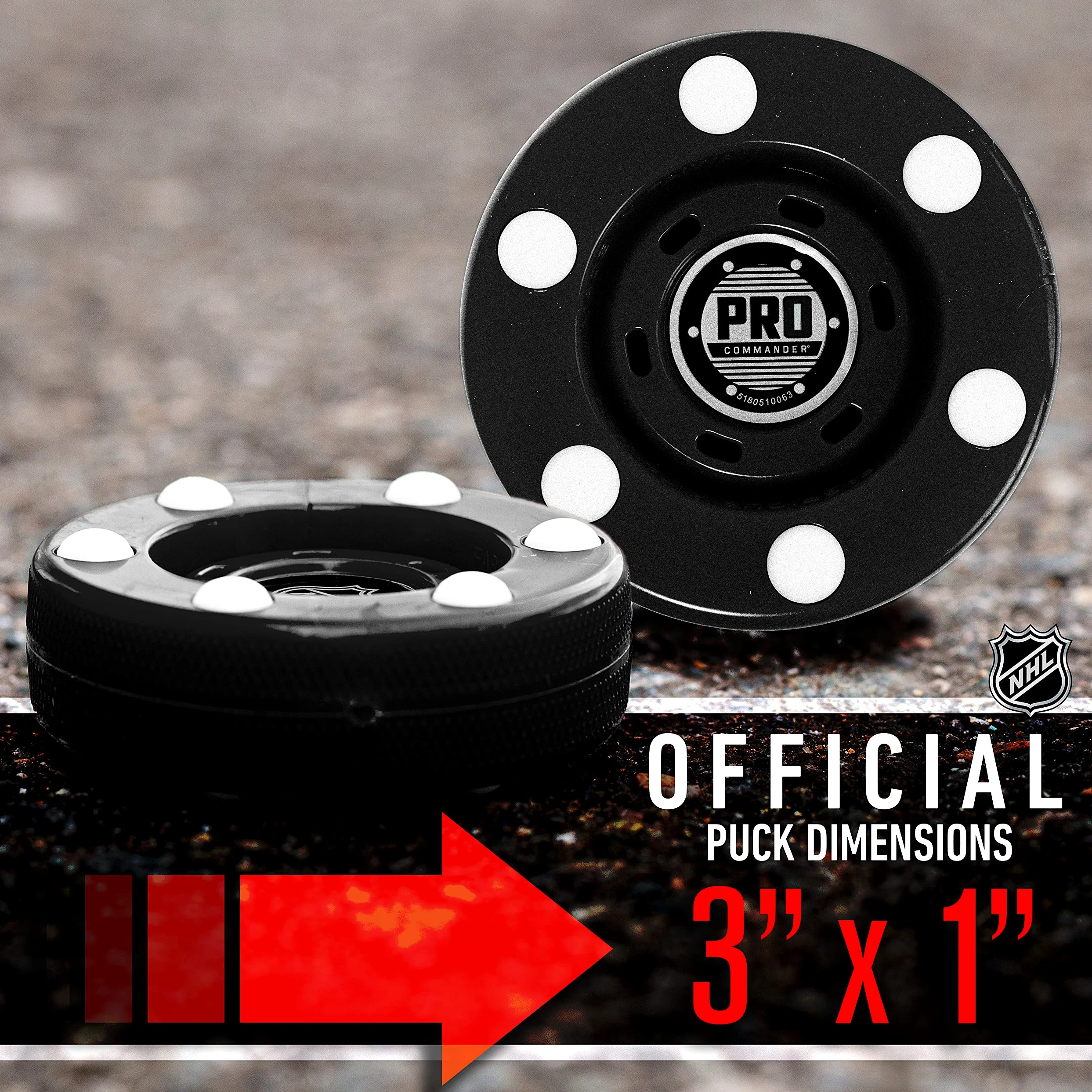 Franklin Sports Rondelle de hockey de rue - LNH - Pro Commander Puck