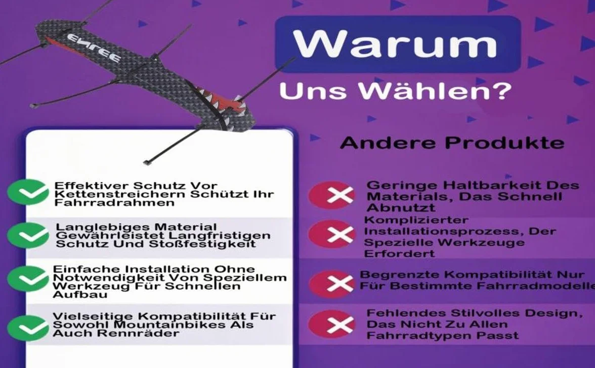 Protection cadre VTT haubans chaîne durable facile à installer