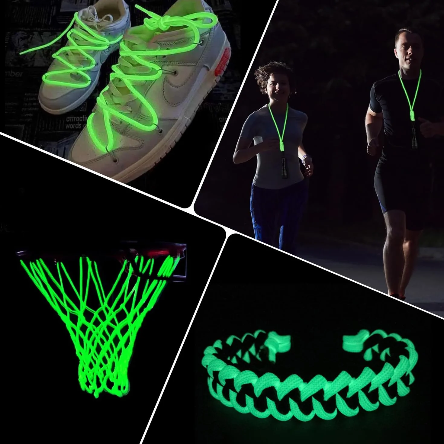 Brotree Lumineuse Paracorde Fluorescente 4mm 15m Corde 9 Brins 550 pour Artisanat Camping
