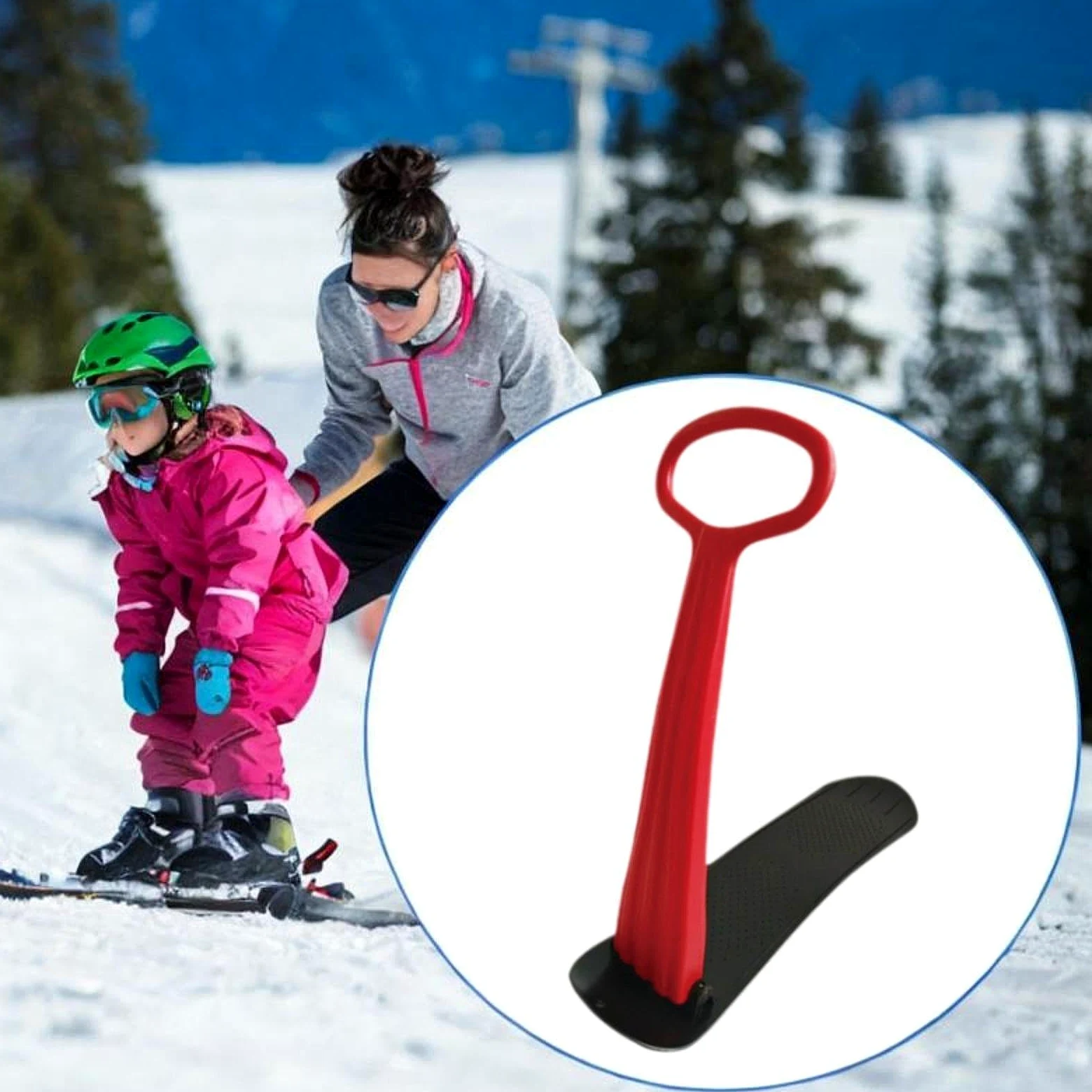 Snowboard avec Guidon pour Enfants, Jouet d'hiver Pliable, Luge en PP pour Activités de Plein Air, Luge, Loisirs