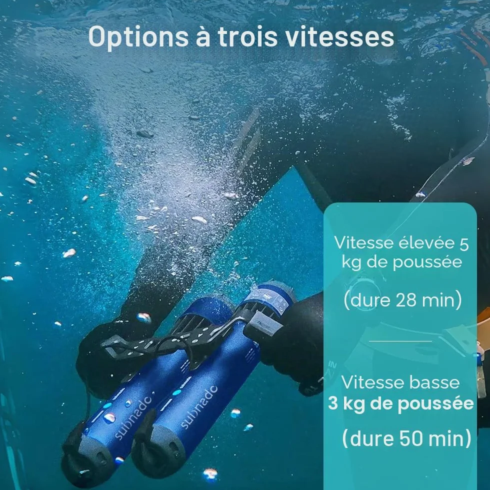 Waydoo Subnado Lite Scooter sous-Marin Compact Portable, Propulseur de Plongée Bleu