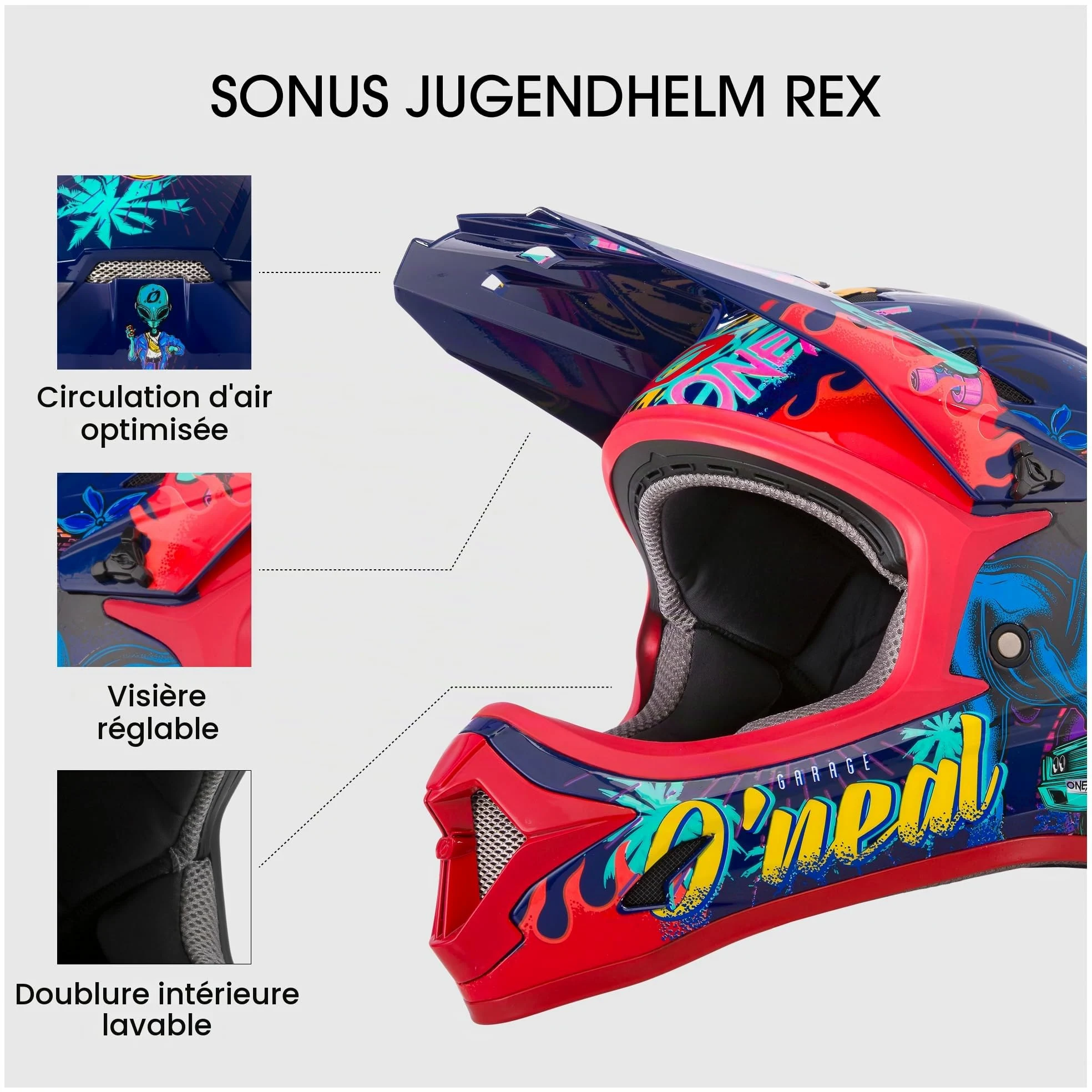 Oneal Sonus Rex Casque de Descente de Jeunesse