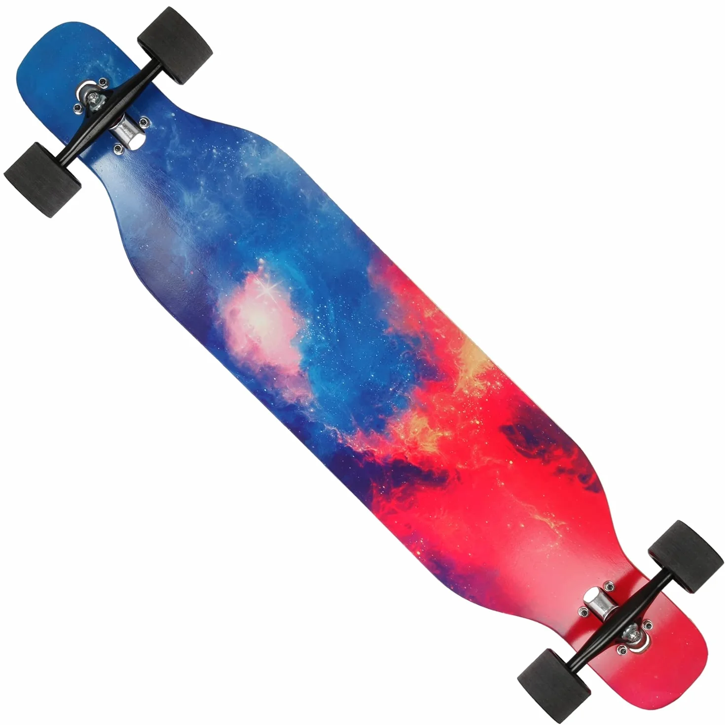 FunTomia Longboard 2 niveaux flexibles Skateboard Drop Through Cruiser Roulement à billes Mach1 Speed Outil en T