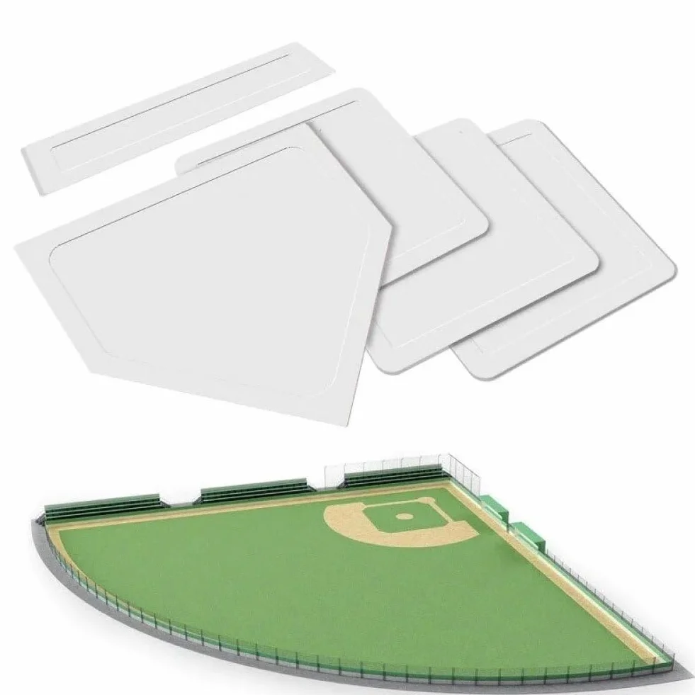 Ensemble de Bases de Baseball Softball, 5 Pièces, Caoutchouc pour Entraînement