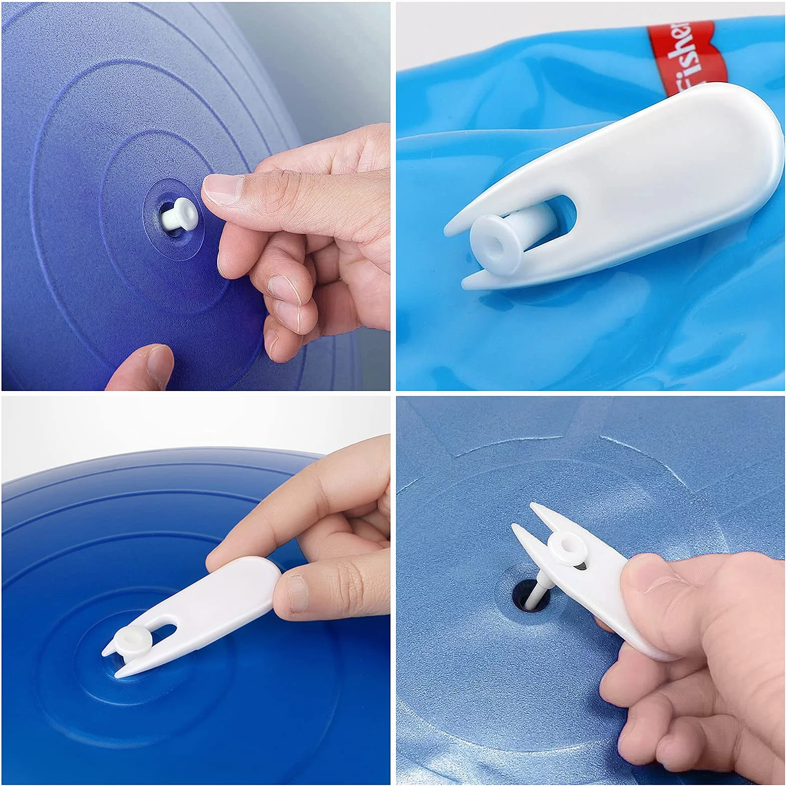 ASTER Balle de Yoga et Fitness - Kit de Remplacement avec Bouchon d'Air, Loquet et Adaptateur