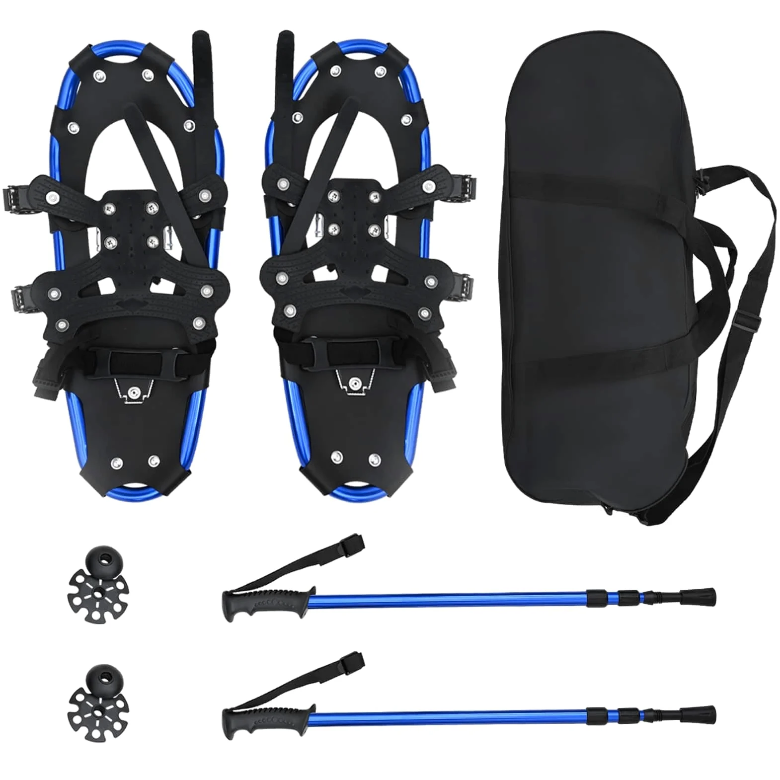 Raquettes à Neige 3 en 1 avec bâtons de randonnée Bleu et Noir Raquettes à Neige Bleu,42021422
