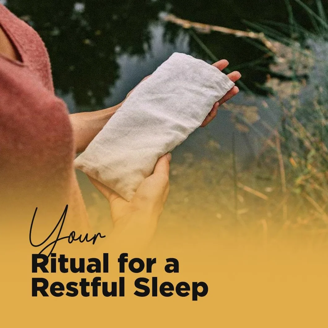 Oreiller pour les yeux à la lavande et aux graines de lin - Coopers, en lin naturel pour relaxation et sommeil