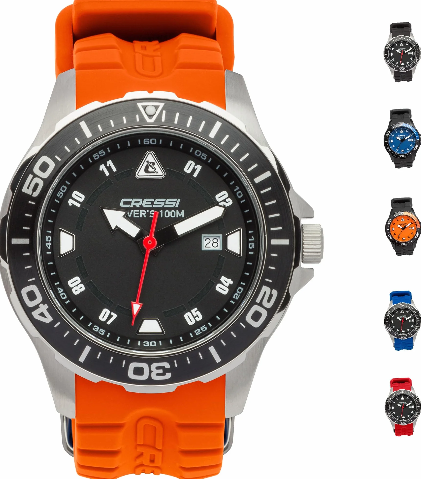 CRESSI Manta Montre de Plongée Homme Femme, Acier Inoxydable, 10 ATM