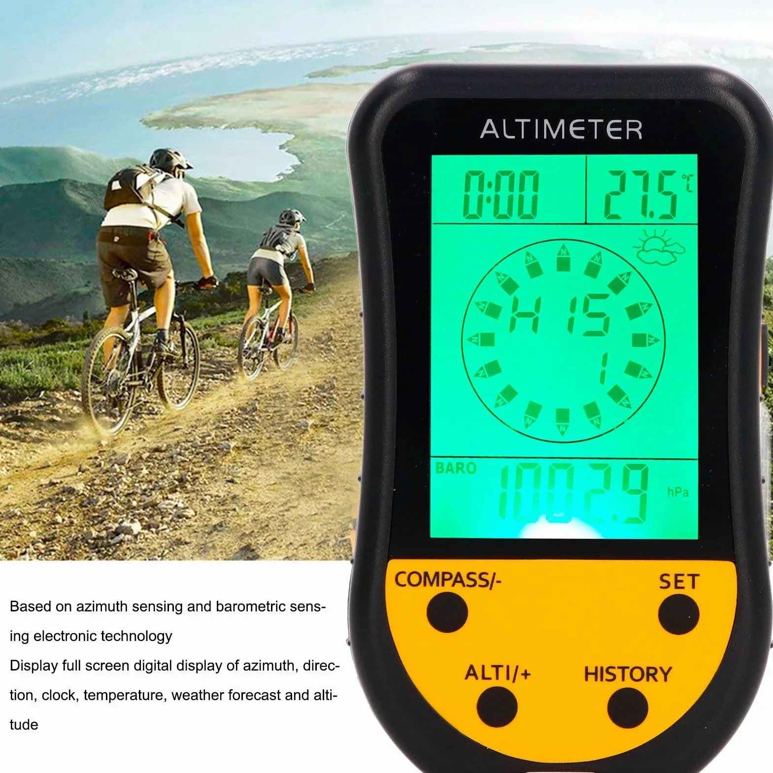 Altimètre Numérique 8 en 1 Baromètre Multifonction Thermomètre Météo Capteur Portable