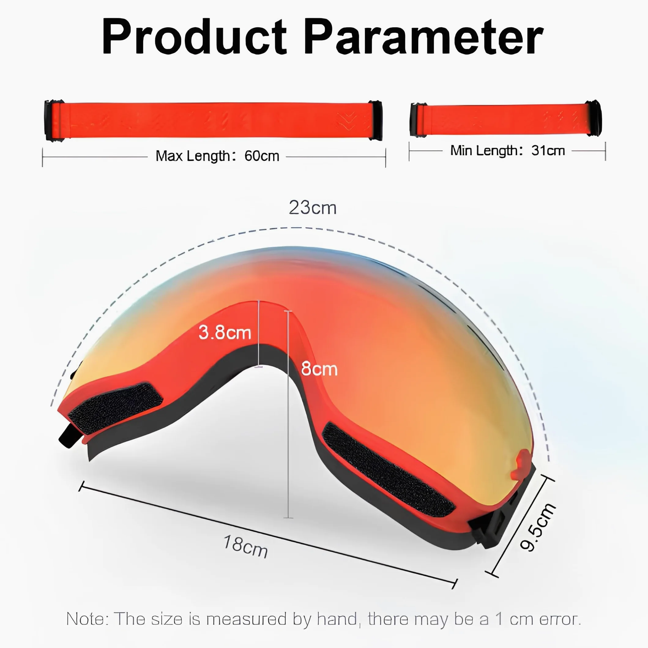 PHMAX - Masque de ski pour homme et femme, lunettes de ski snowboard motoneige sans monture 100% UV400, anti-buée, masque de ski d'hiver