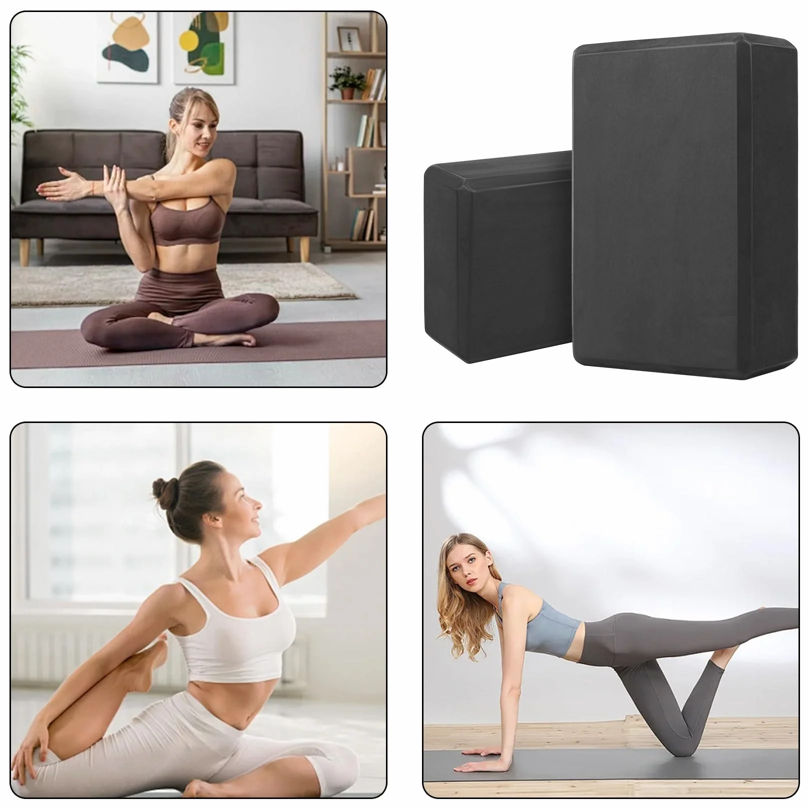 Brique Yoga Blocks Mousse EVA Haute Densité Antidérapants 29,9 x 22,9 x 7,6 cm