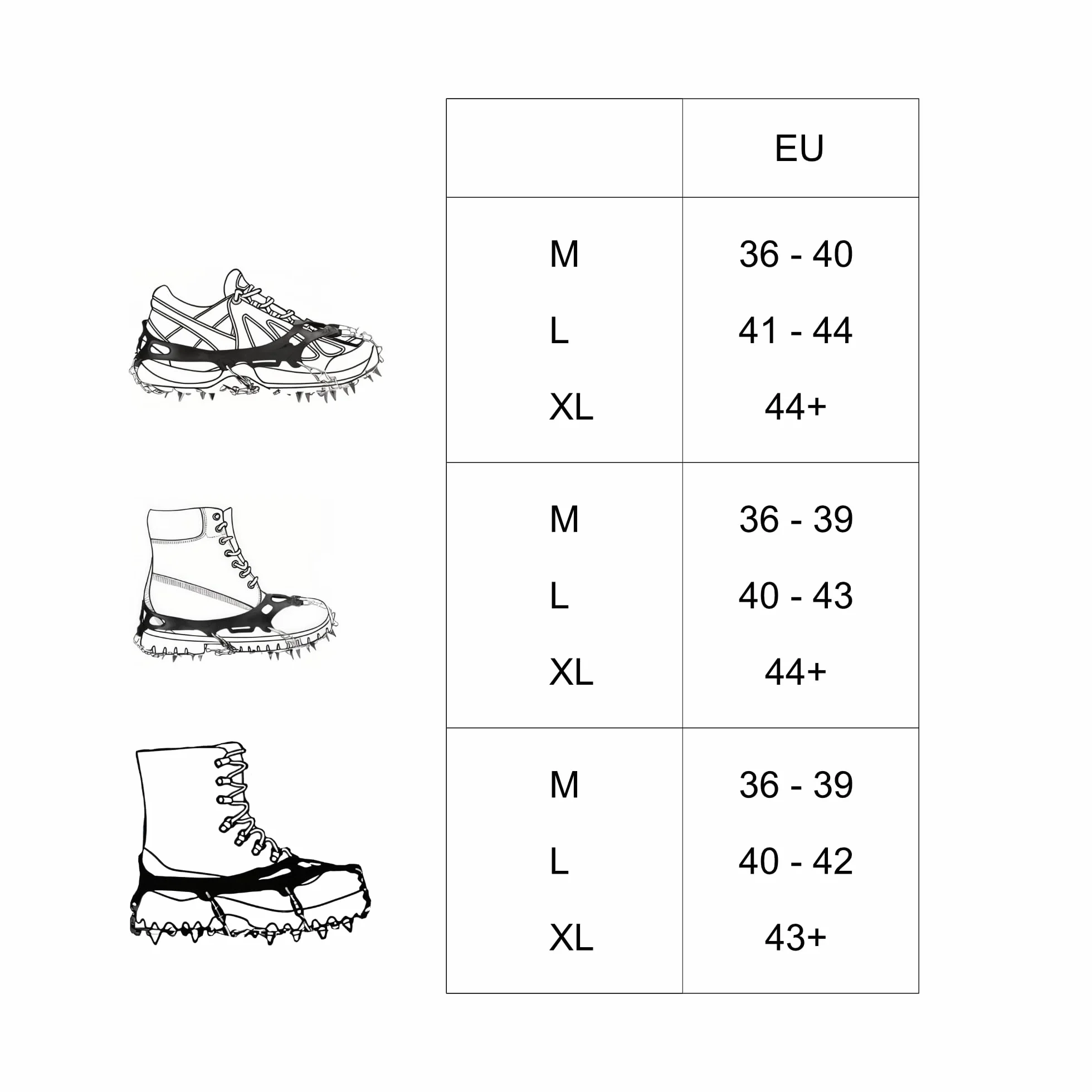 Crampons Neige Glace Chaussures Griffes Acier Sports Plein Air Randonnée Hiver