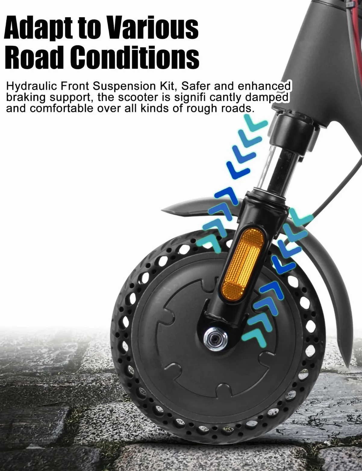Kit de Suspension Avant Fourche pour M365 Pro Pro2 1S kit de Suspension Avant + Garde-Boue Avant + Support de Pied pour Scooter électrique Accessoire Modification Trottinette