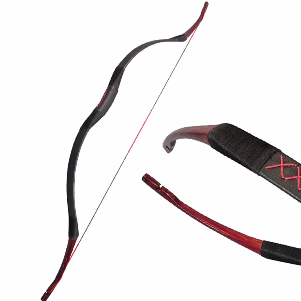 Arc Traditionnel en Bois à la Main 25-40 lbs Arc Recurve Laminé de Chasse