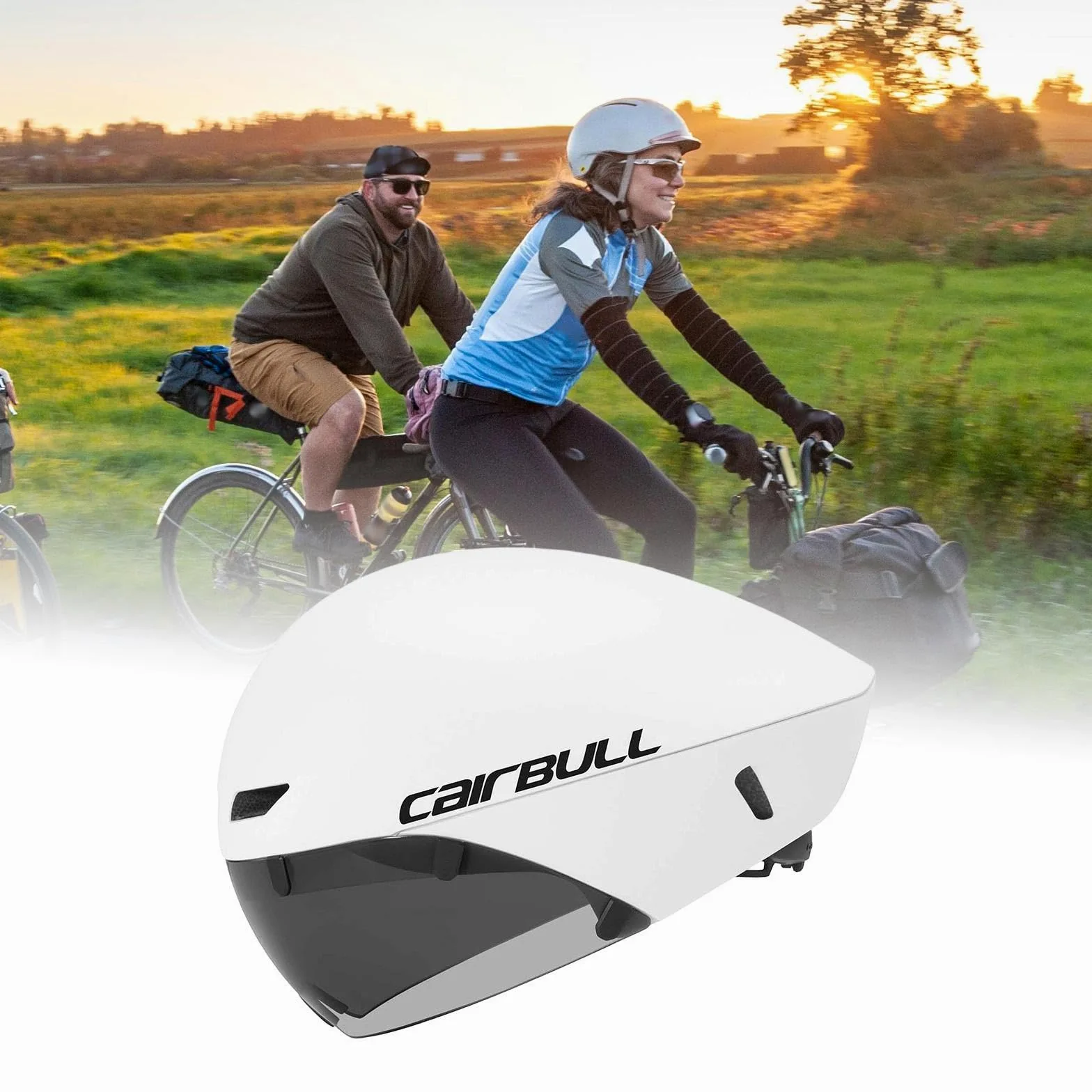 Casque de Vélo Confortable avec Réglable et Absorption des Chocs, équipé de Lunettes pour Le Vélo, Le Snowboard et Le Triathlon.