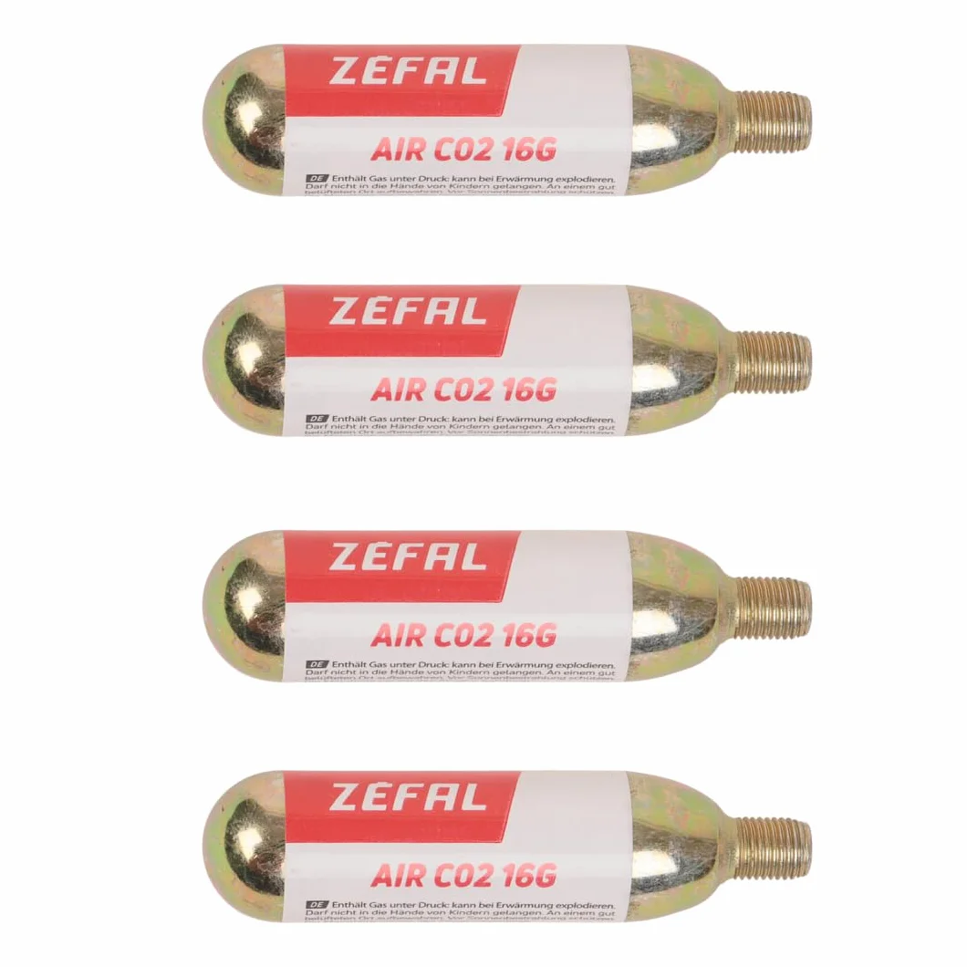 ZEFAL Pack Cartouche CO2 16g - 2 Boîtes de 2 Cartouches Filetées pour Pompe à Vélo