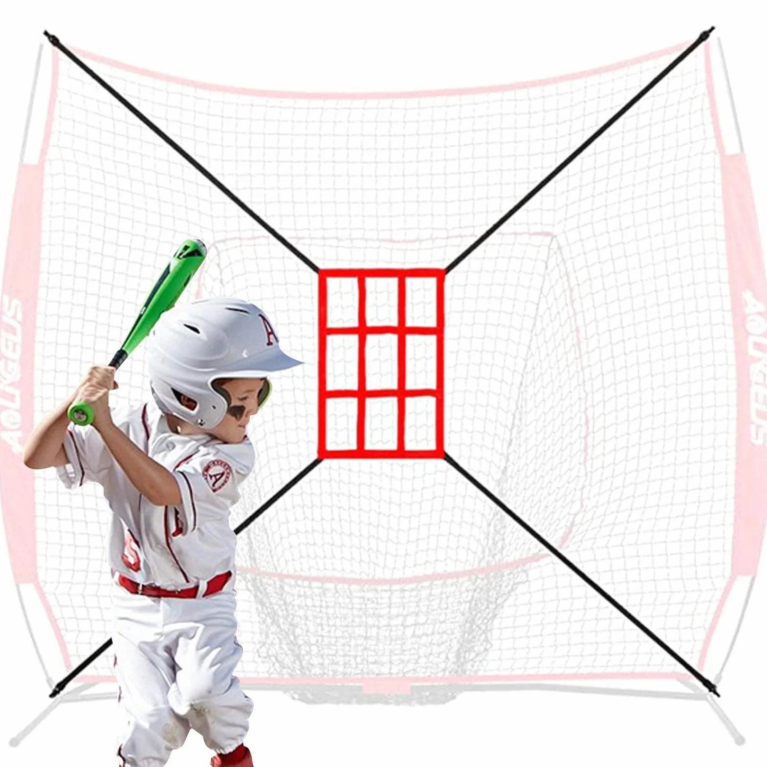 Filet d'entraînement de baseball avec cadre multisport