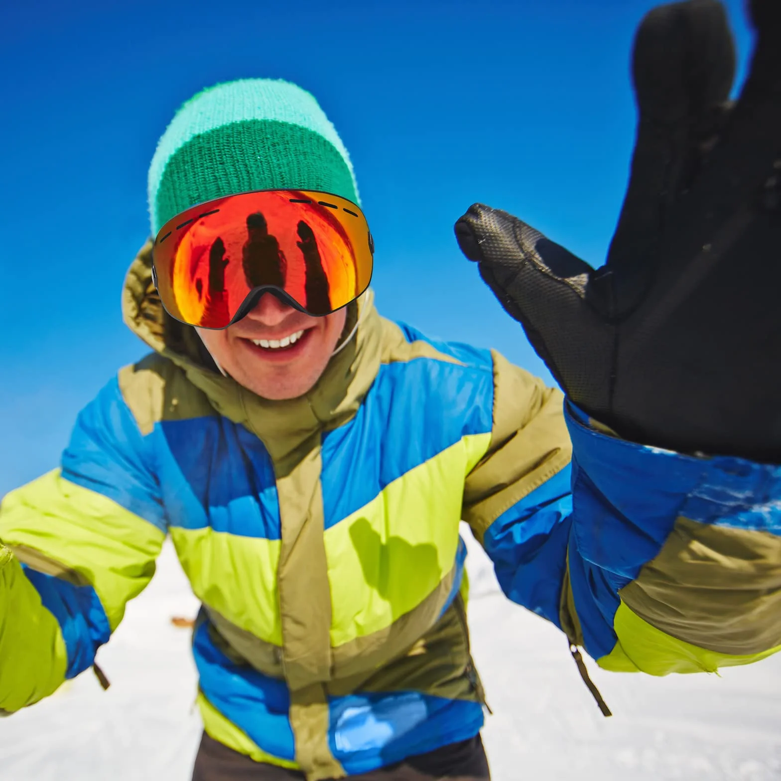 EXP VISION Lunettes de ski anti-buée OTG Verres sphériques amovibles