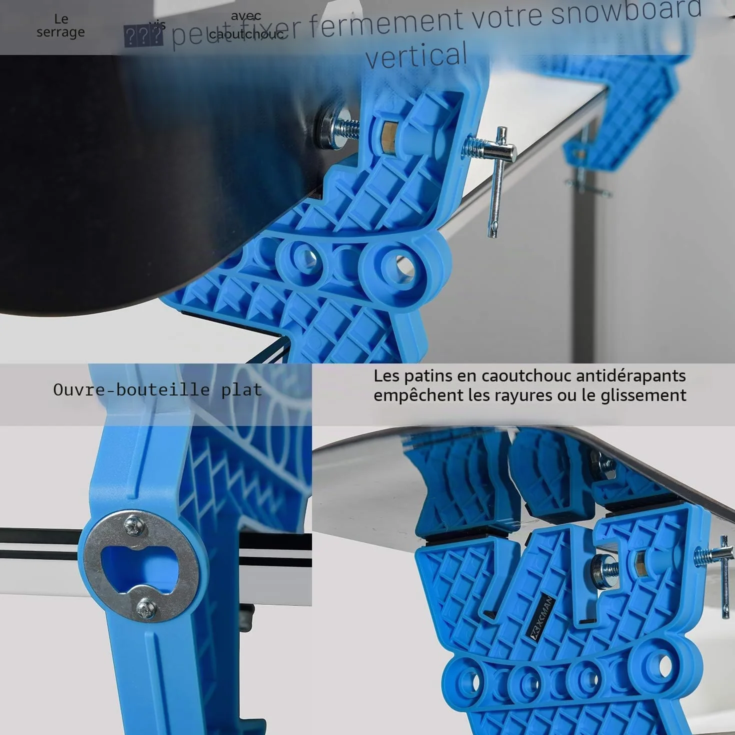 XCMAN Ski and Snowboard Vise for Tuning Waxing Repair, Non-Slip Vice Grips with Horizontal Vertical Tilt Positions