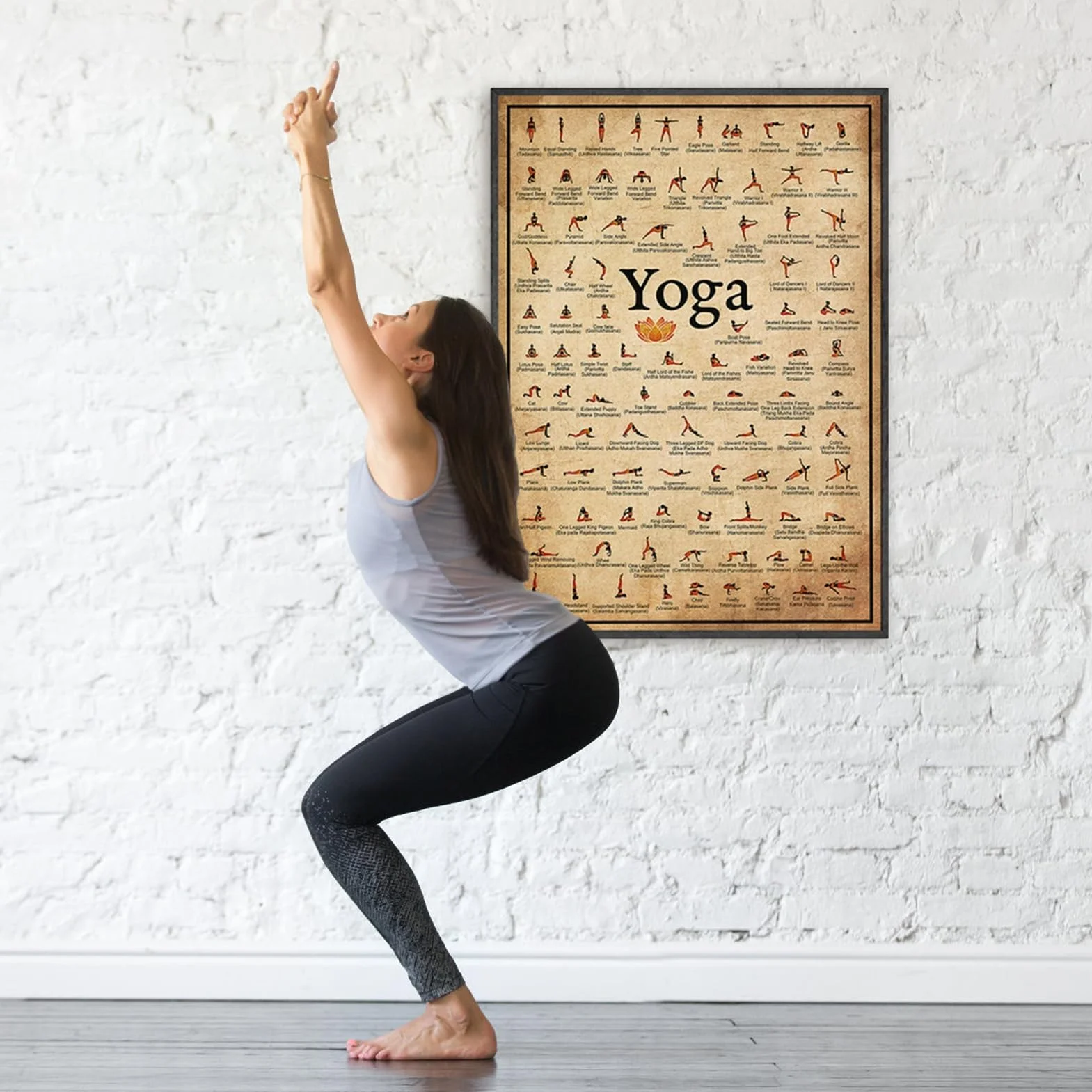 Affiches de poses de yoga pour salle de gym à domicile, décoration fitness, tableau d'exercices