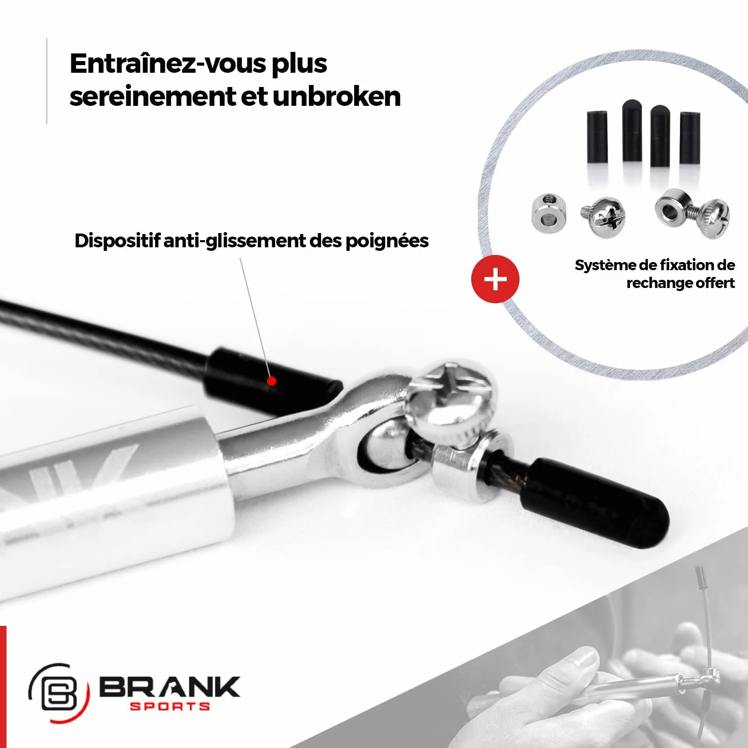 Corde à Sauter Crossfit Réglable Aluminium, Roulements à Billes, 3 Câbles Acier
