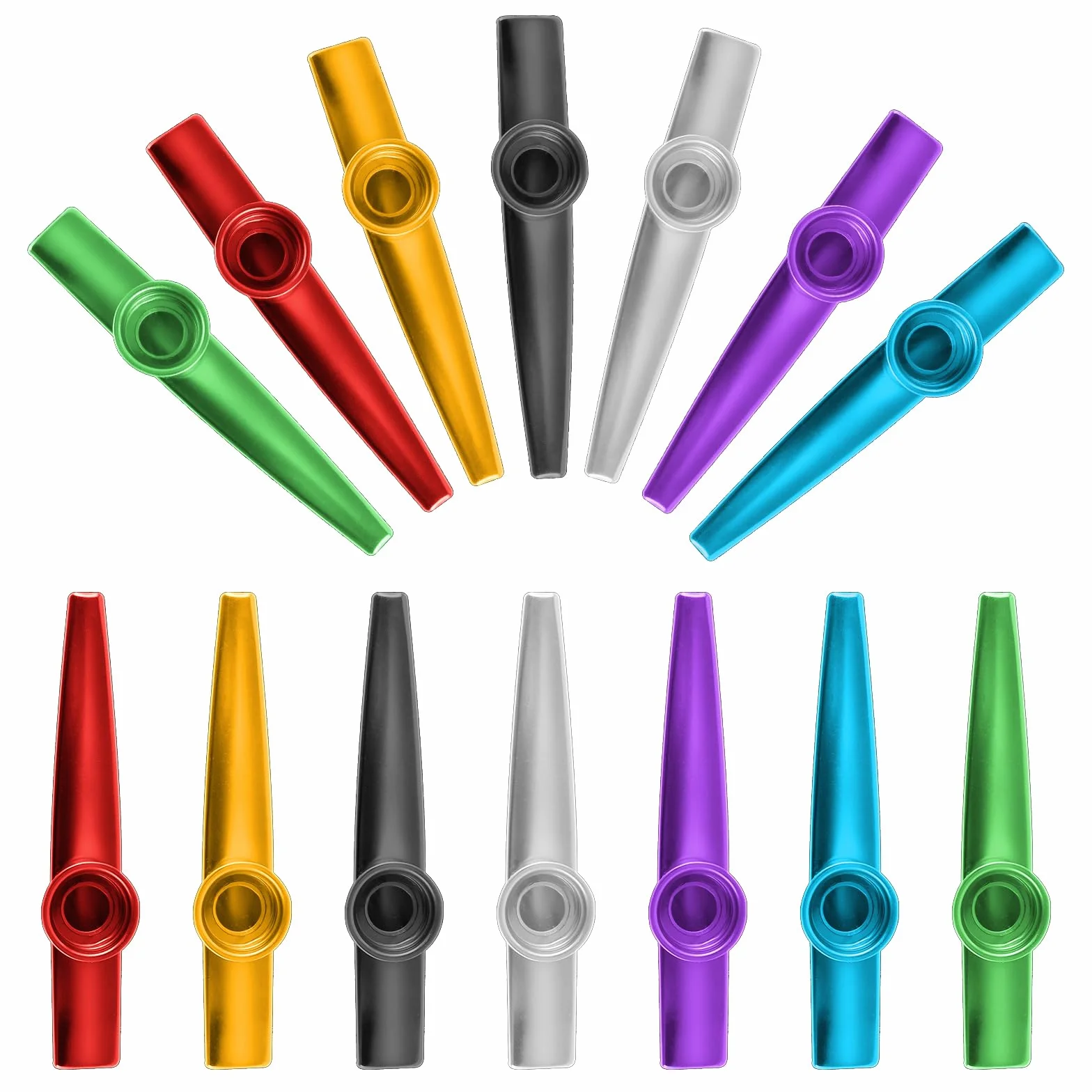 Kazoos en Métal Alliage d'Aluminium 7 Couleurs Instrument Kazoo pour Enfants