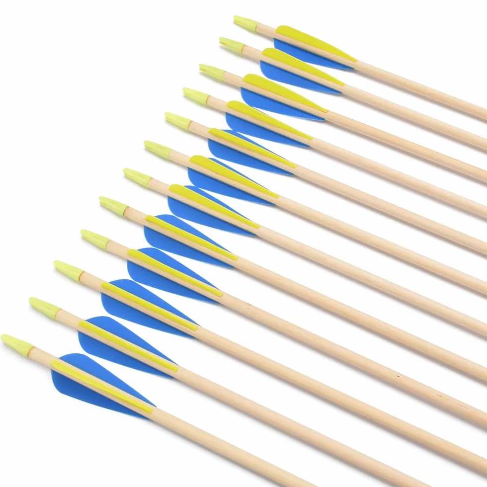 Flèches en Bois Incurvées 28-32 Pouces Lot de 12