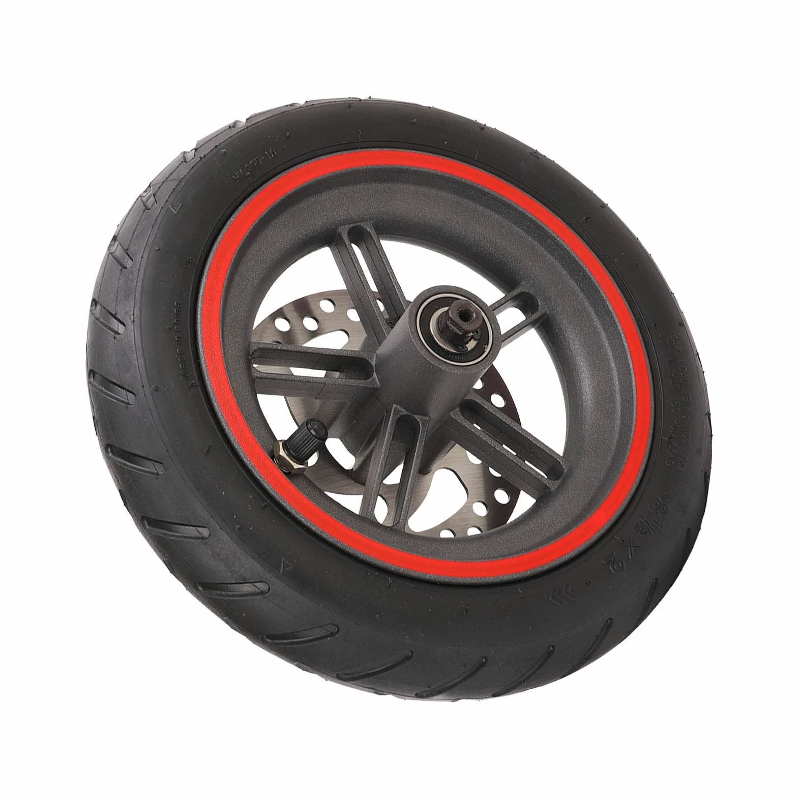 RiToEasysports Roue Arrière de Scooter électrique, Roue Arrière de Scooter électrique avec Pneu Pneumatique Rouge de Disque de Frein de 120 Mm pour Pro PRO2 M3