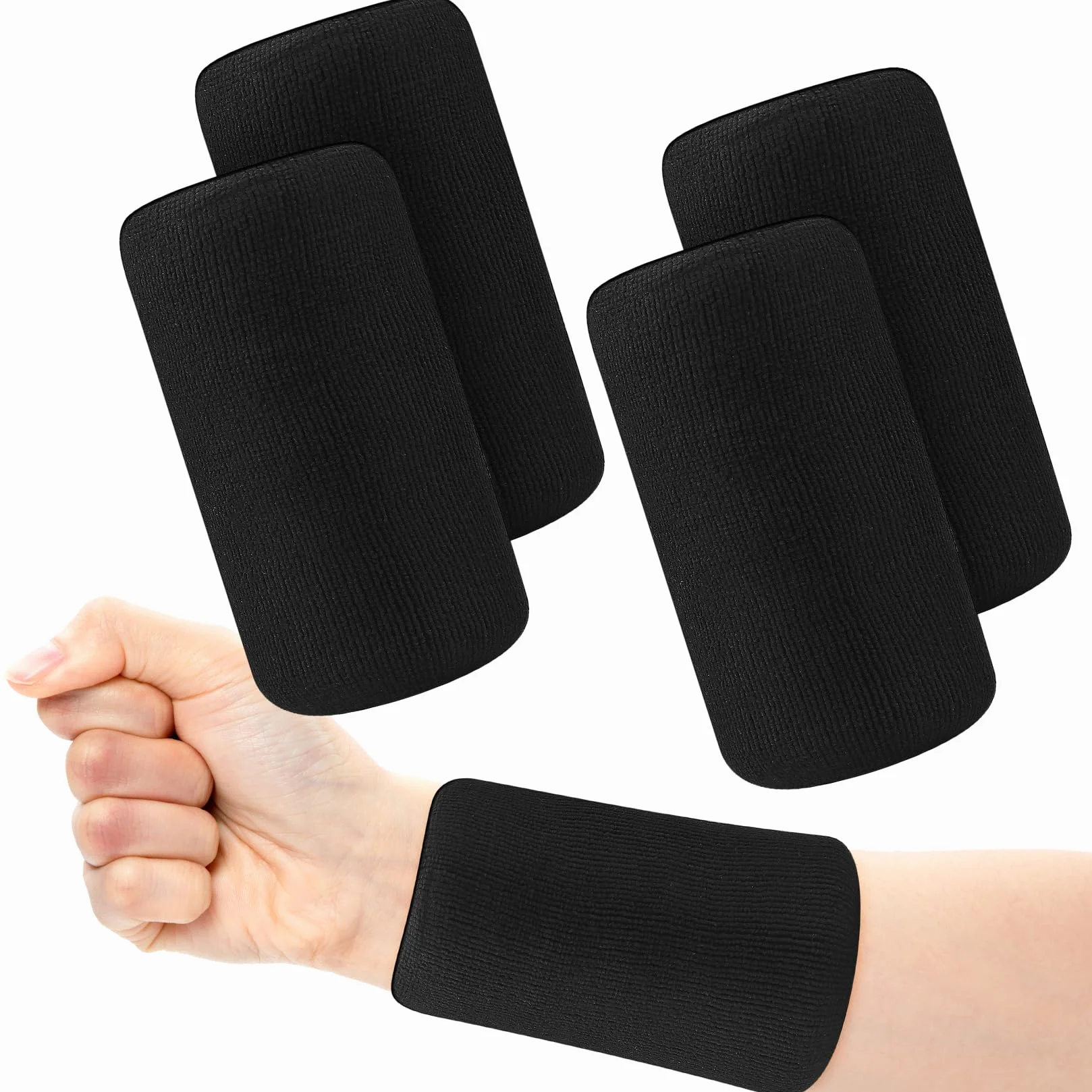Bandeau Anti-Transpiration Poignet 4 pcs élastiques Sport Fitness Hommes Femmes