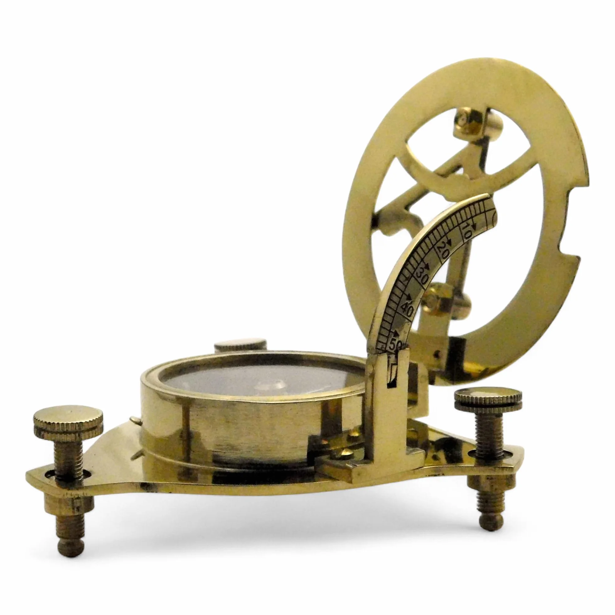 Boussole nautique en laiton antique 7,6 cm avec boîte en bois
