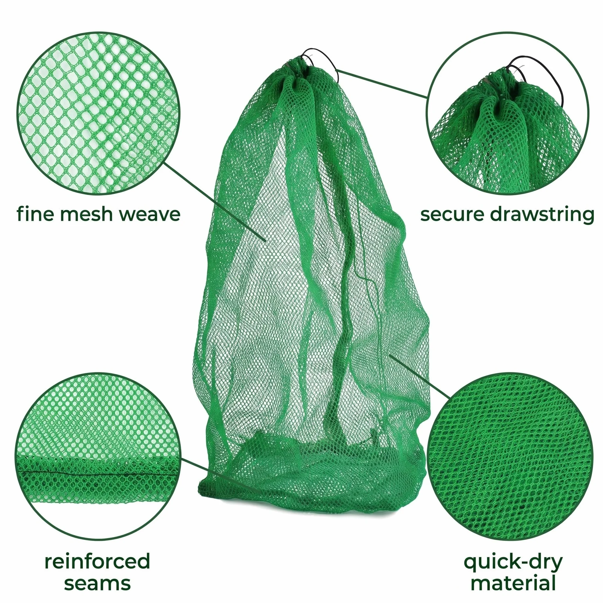 Bourriche Peche 80x50cm, Sac Soluble Peche Carpe, Filet Peche en Nylon Vert Renforcé, Sac de Conservation Poisson Pliable et Séchage Rapide, Nasse à Poisson Multifonctionnelle